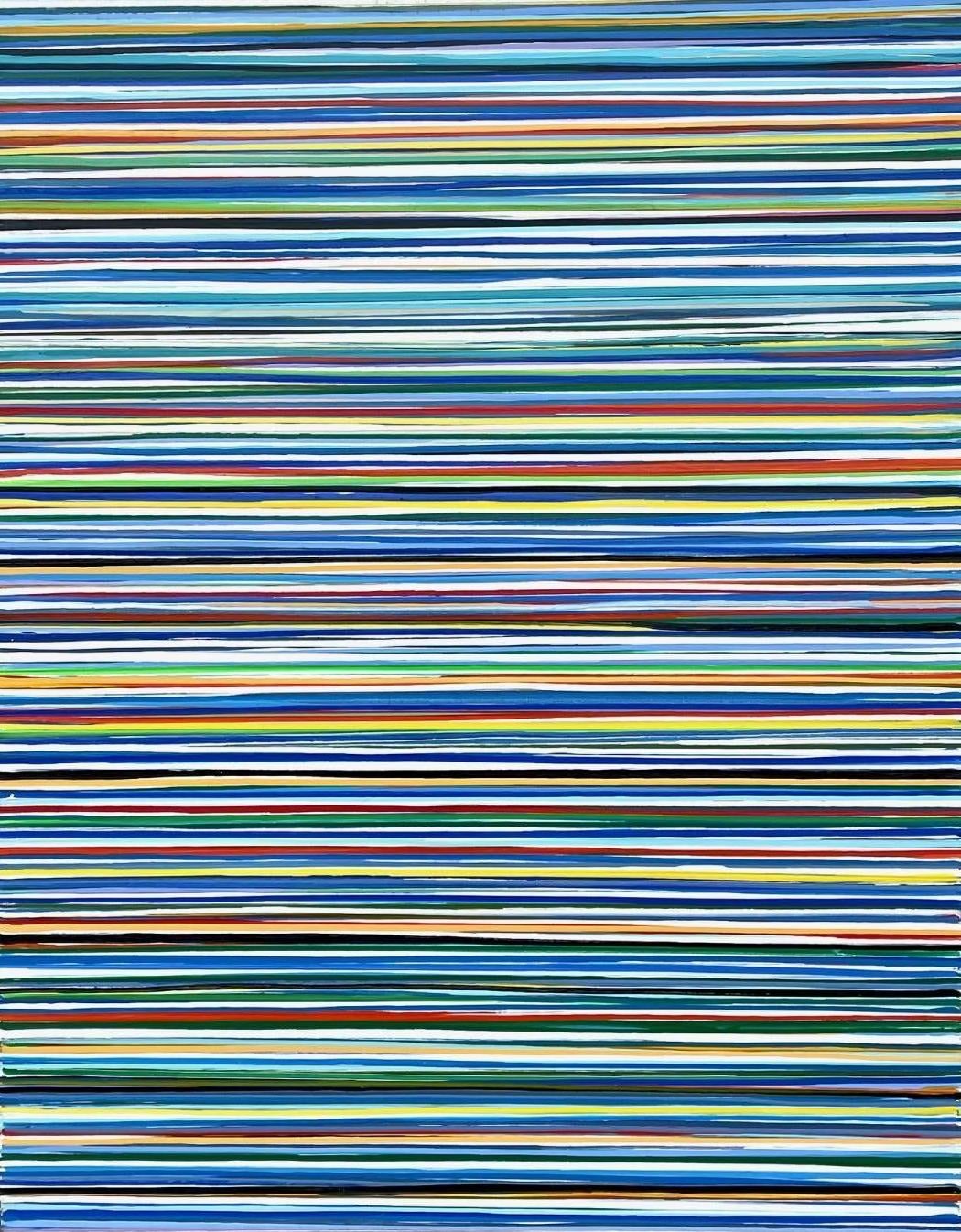 Régate II (2)   Peinture goutte à goutte, abstraite, pléthore de couleurs Art contemporain - Abstrait Painting par Marthann Masterson