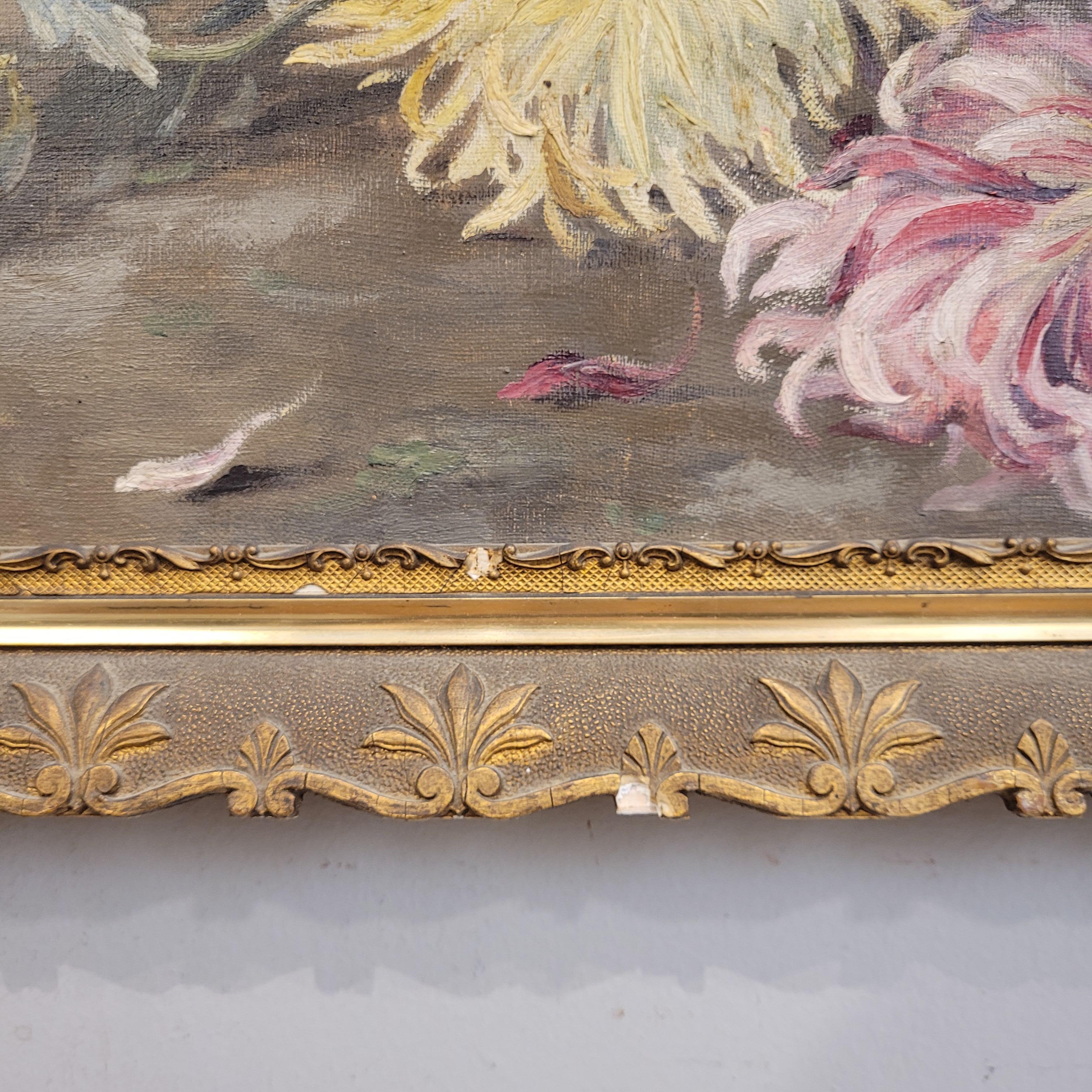 Gemälde Napoleon III Herbstblumen von Marthe Danard Puig  Frankreich im Angebot 13