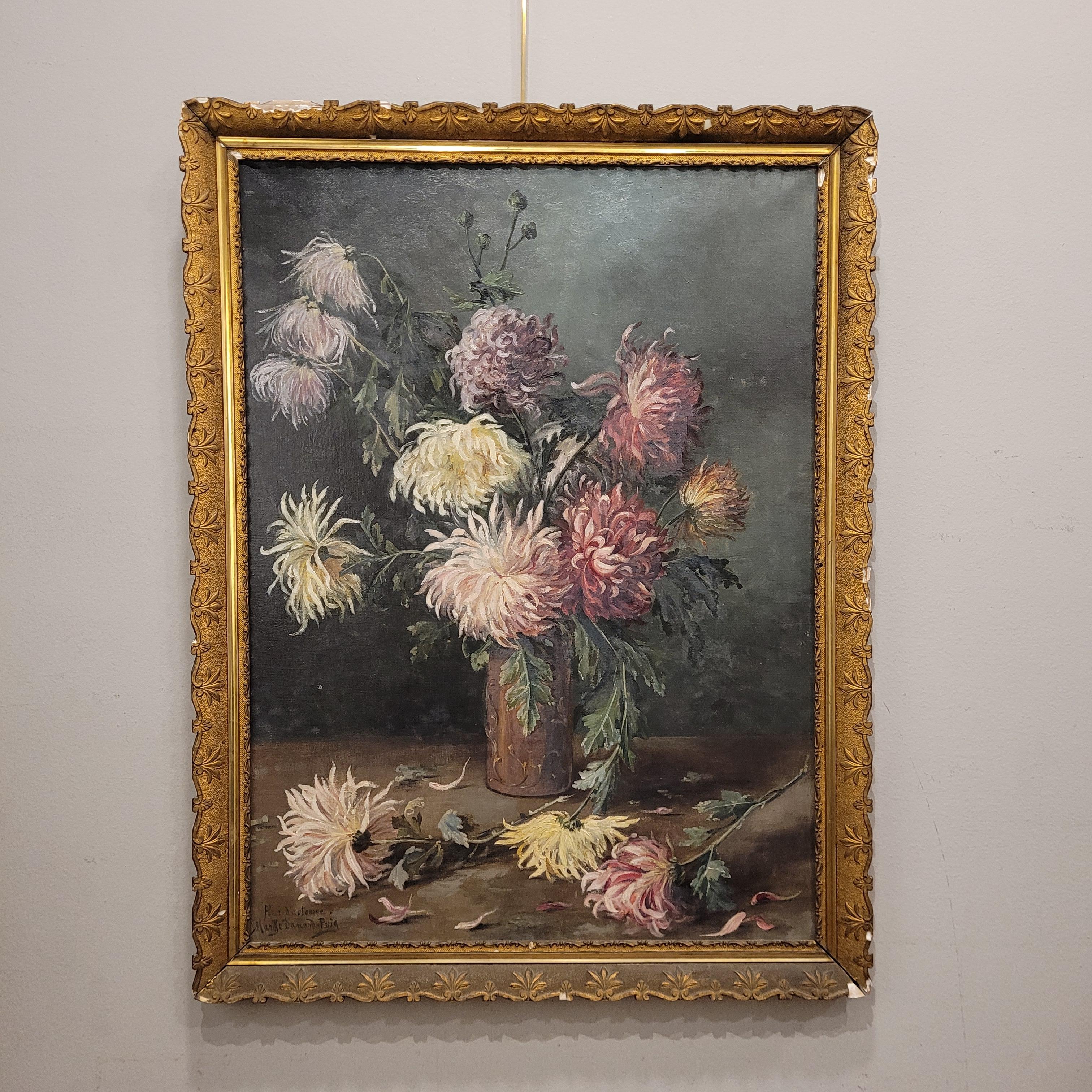 Gemälde Napoleon III Herbstblumen von Marthe Danard Puig  Frankreich im Angebot 15