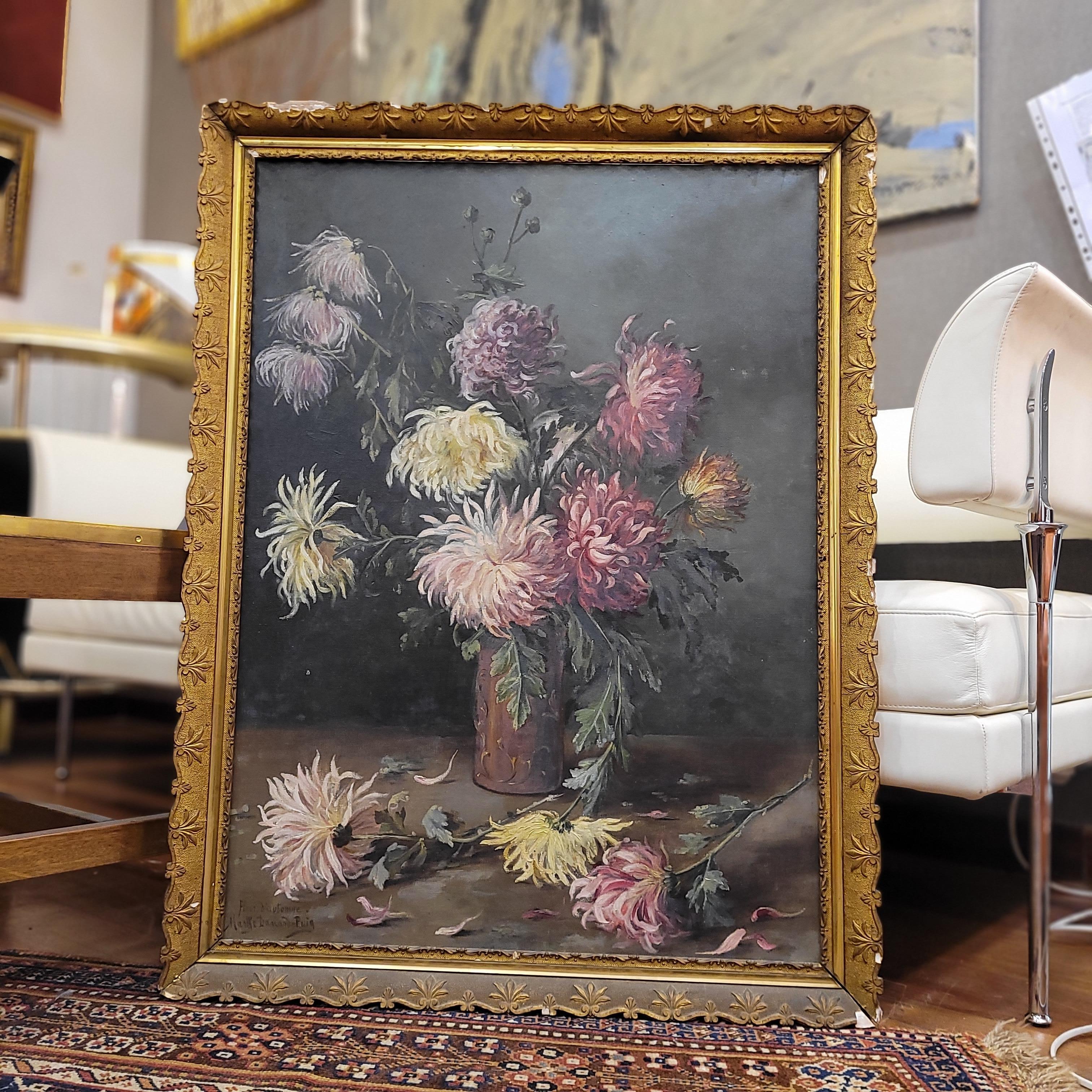 Gemälde Napoleon III Herbstblumen von Marthe Danard Puig  Frankreich im Angebot 16