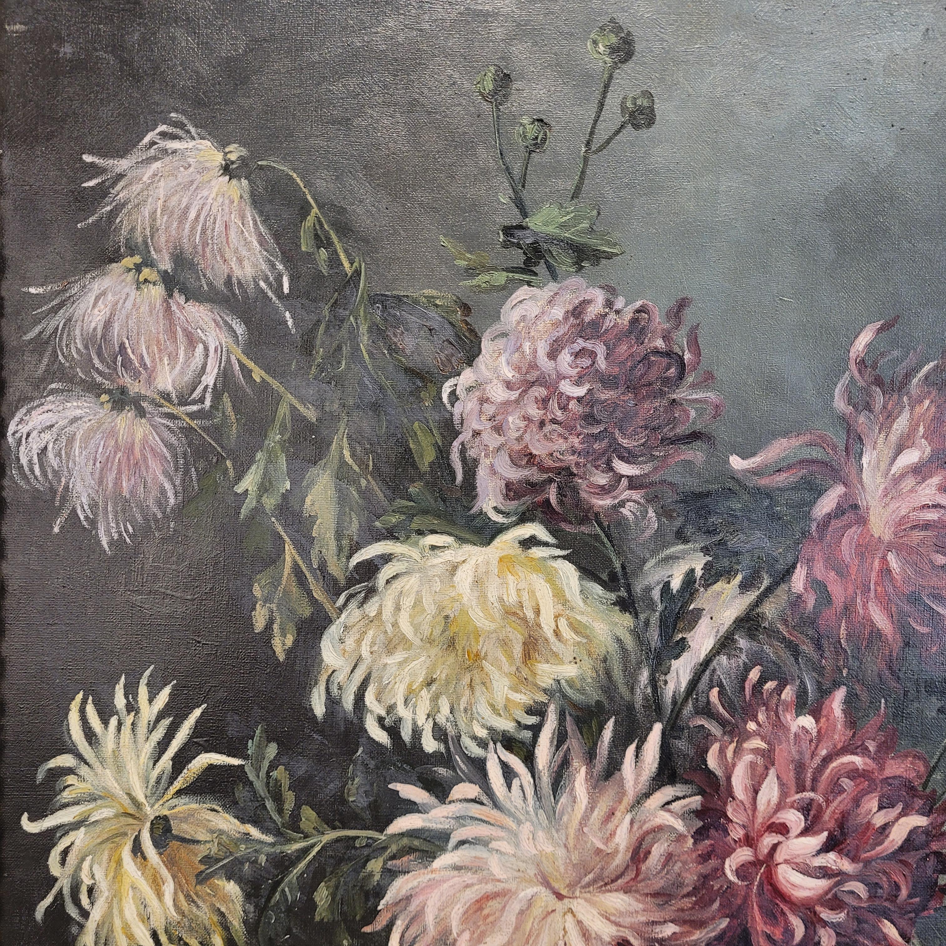 Gemälde Napoleon III Herbstblumen von Marthe Danard Puig  Frankreich im Angebot 18