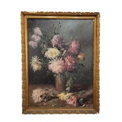 Painting Napoleon III Autumn Flowers by Marthe Danard Puig  France