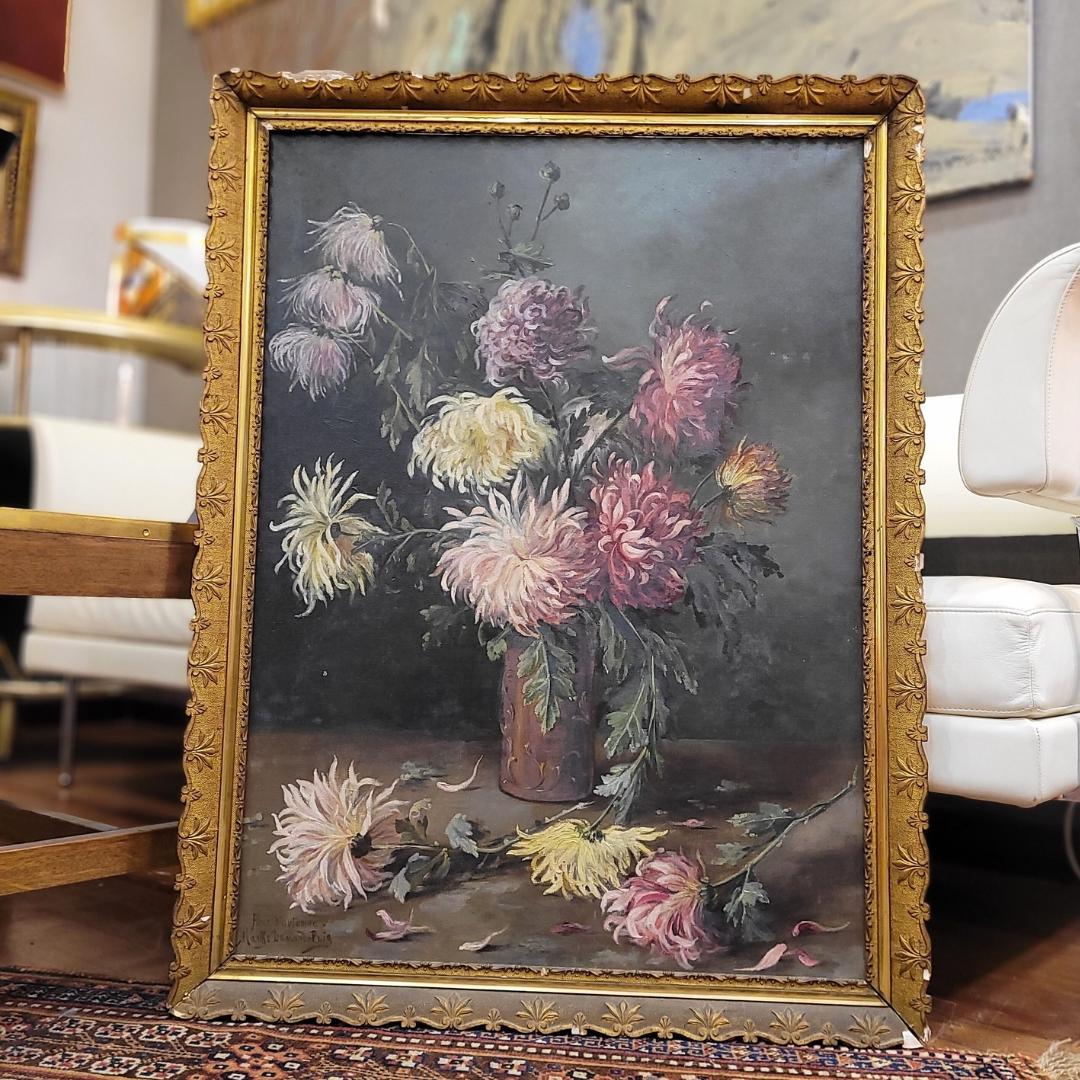 Gemälde Napoleon III Herbstblumen von Marthe Danard Puig  Frankreich im Angebot 2
