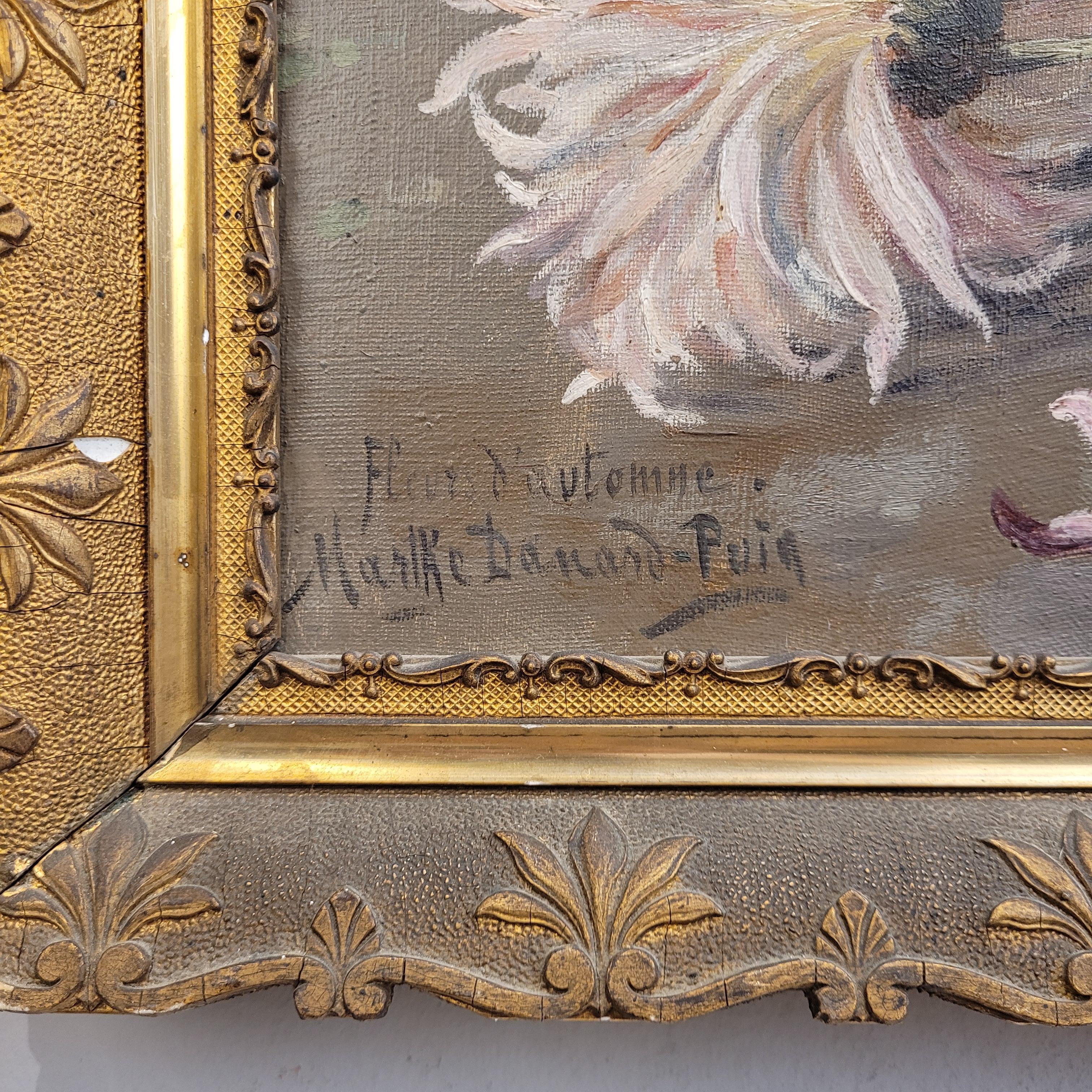 Gemälde Napoleon III Herbstblumen von Marthe Danard Puig  Frankreich im Angebot 7