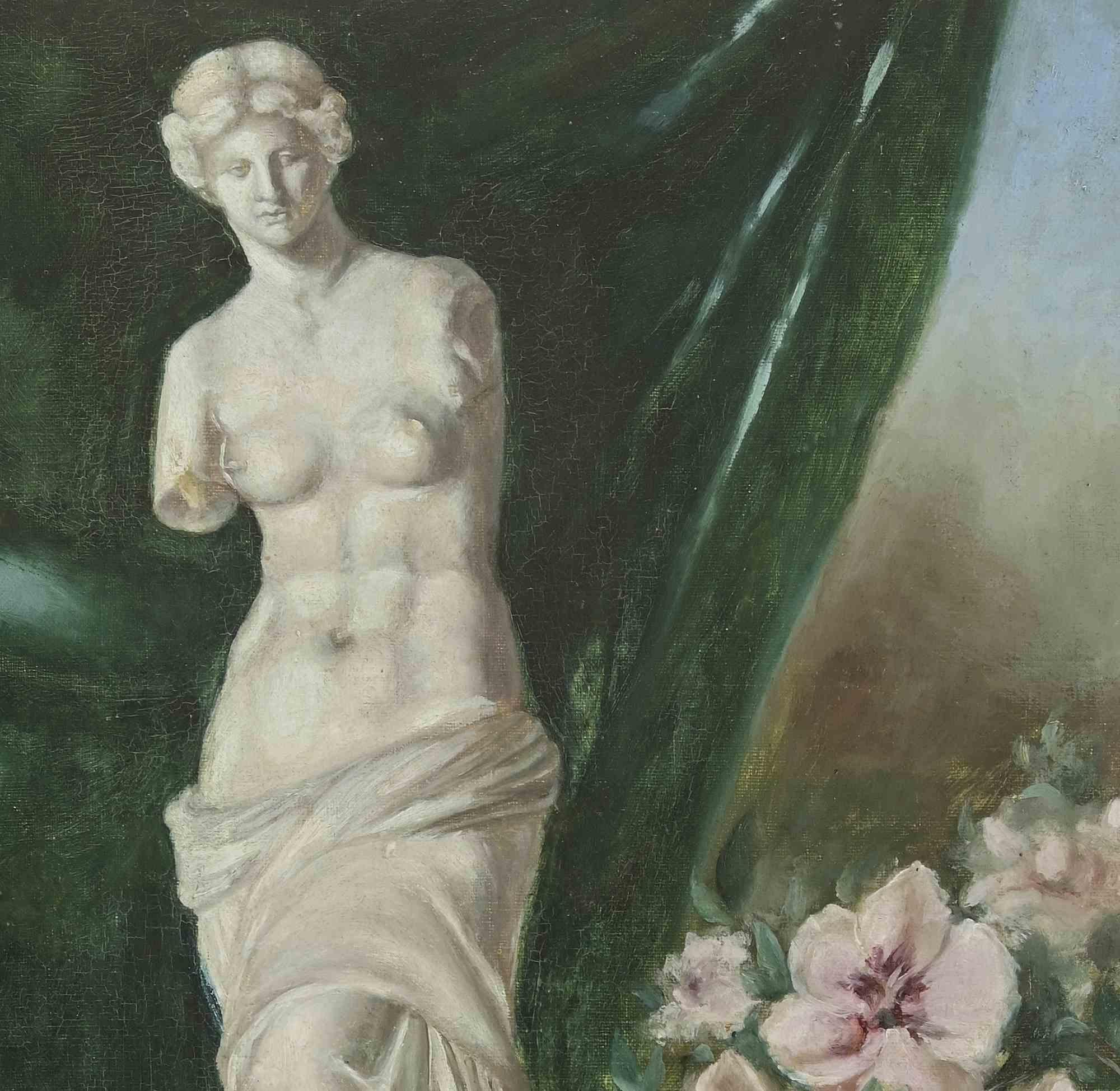 Vénus de Milo - Huile sur toile de Marthe Delacroix - Milieu du XXe siècle en vente 2