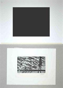 Surreal Fish - Original Etching by Marthe Delacroix - Mid-20th Century