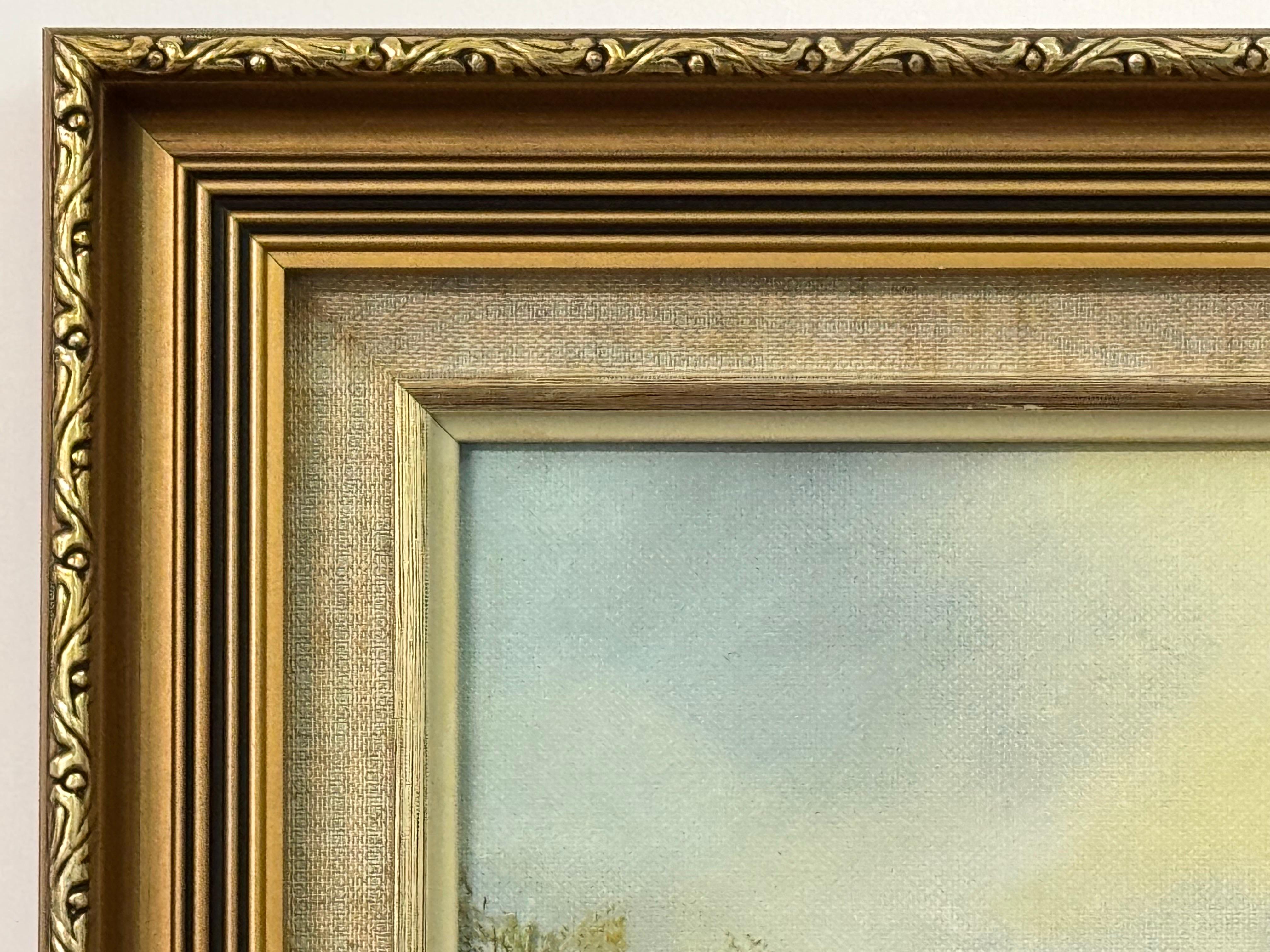 Dipinto a olio d'epoca raffigurante un cottage vicino a un fiume nelle montagne del Sudafrica in vendita 7