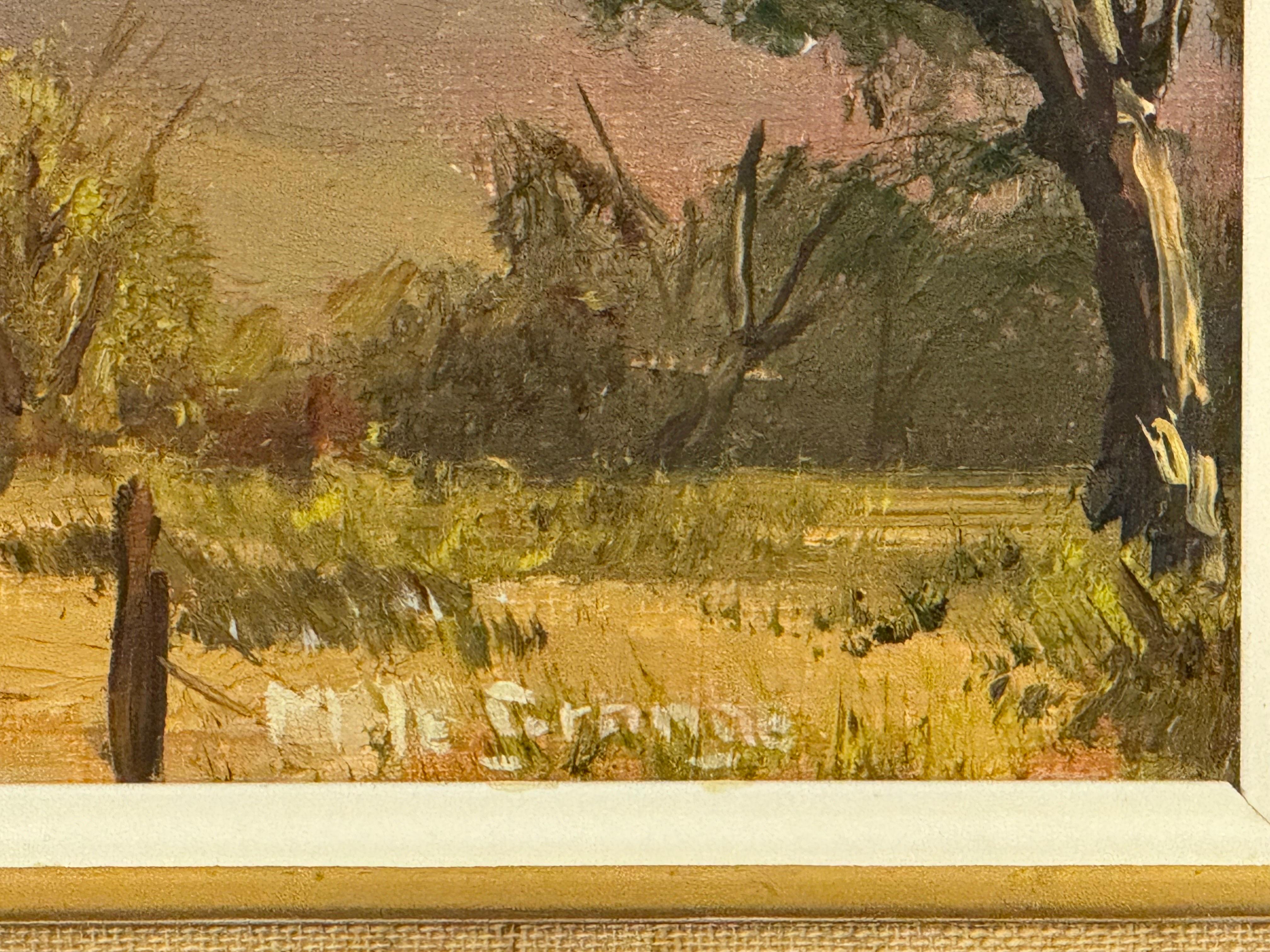 Pintura al óleo vintage de una cabaña remota en las dramáticas montañas de Sudáfrica en venta 6