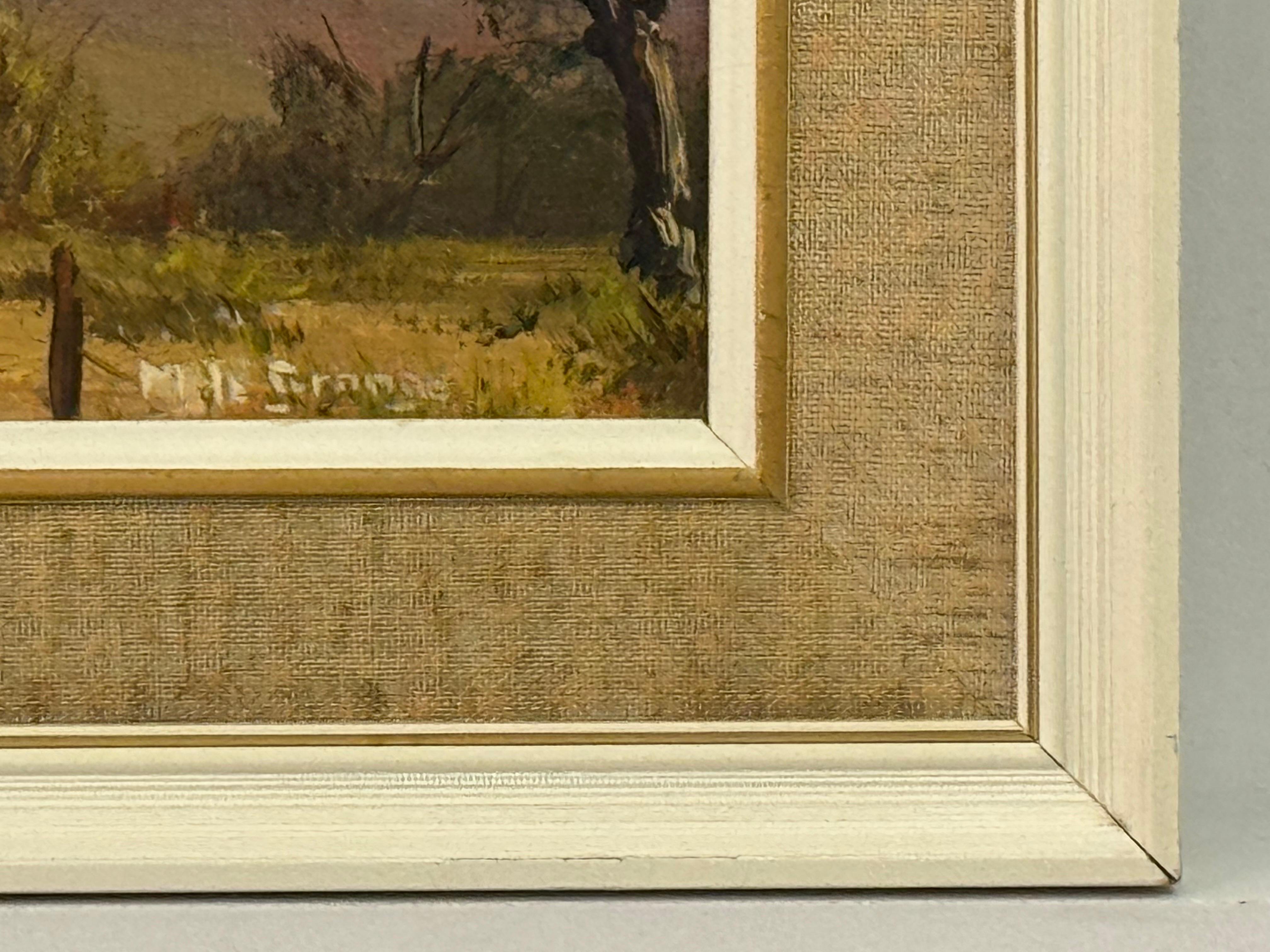 Pintura al óleo vintage de una cabaña remota en las dramáticas montañas de Sudáfrica en venta 1
