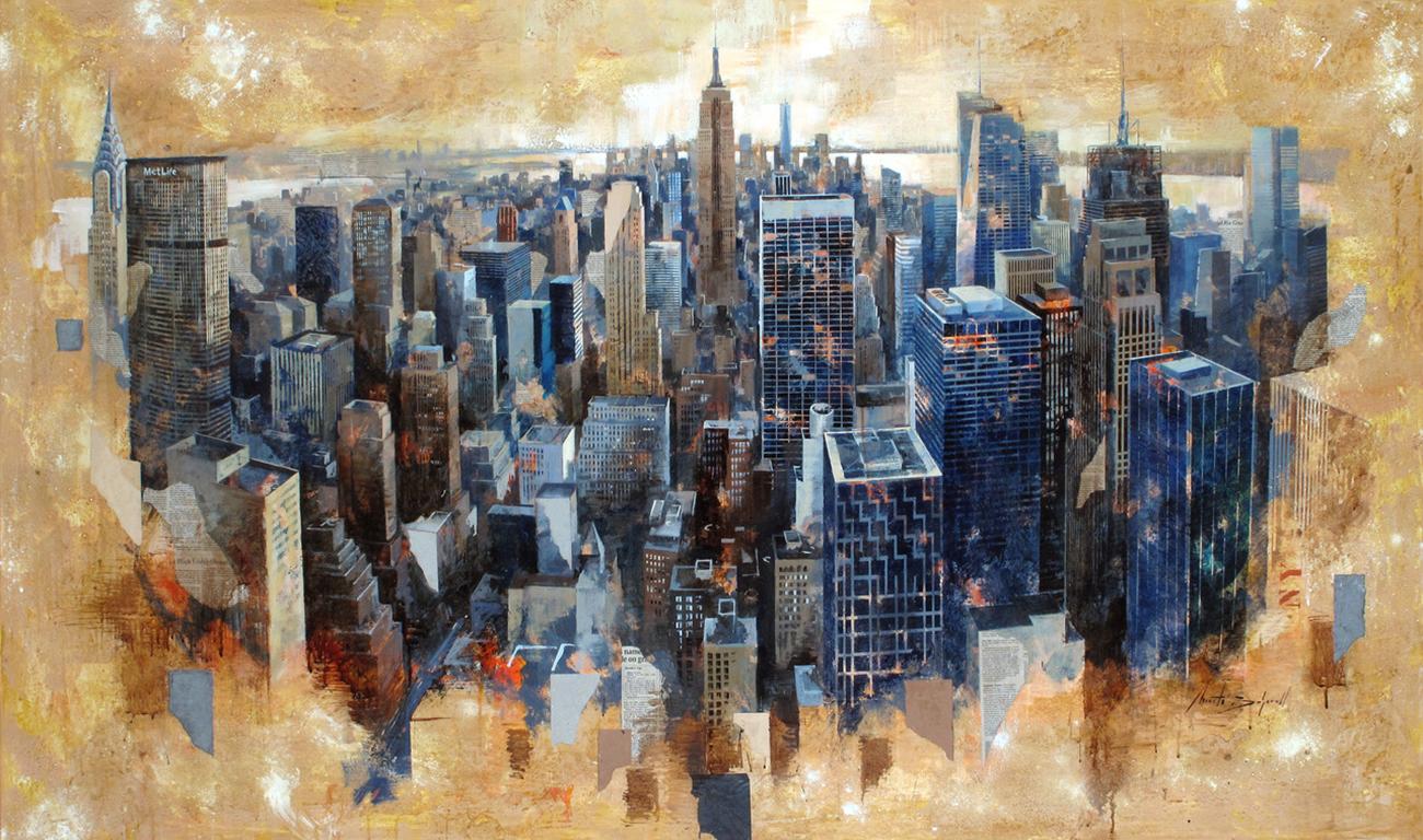 Figurative Painting di Marti Bofarull - 17805 Manhattan View - 21° secolo, Contemporaneo, Pittura figurativa