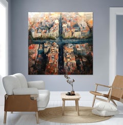 24001: Geometrisches Barcelona - 21. Jahrhundert, zeitgenössische, figurative Malerei