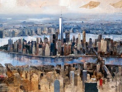 45017 Manhattan From Brooklyn - 21st Century, Contemporary, Figurative Painting