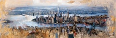 45017 Manhattan depuis Brooklyn - 21e siècle, peinture figurative contemporaine