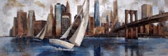 45025 Sailing In Manhattan - 21ème siècle, Contemporain, Peinture figurative