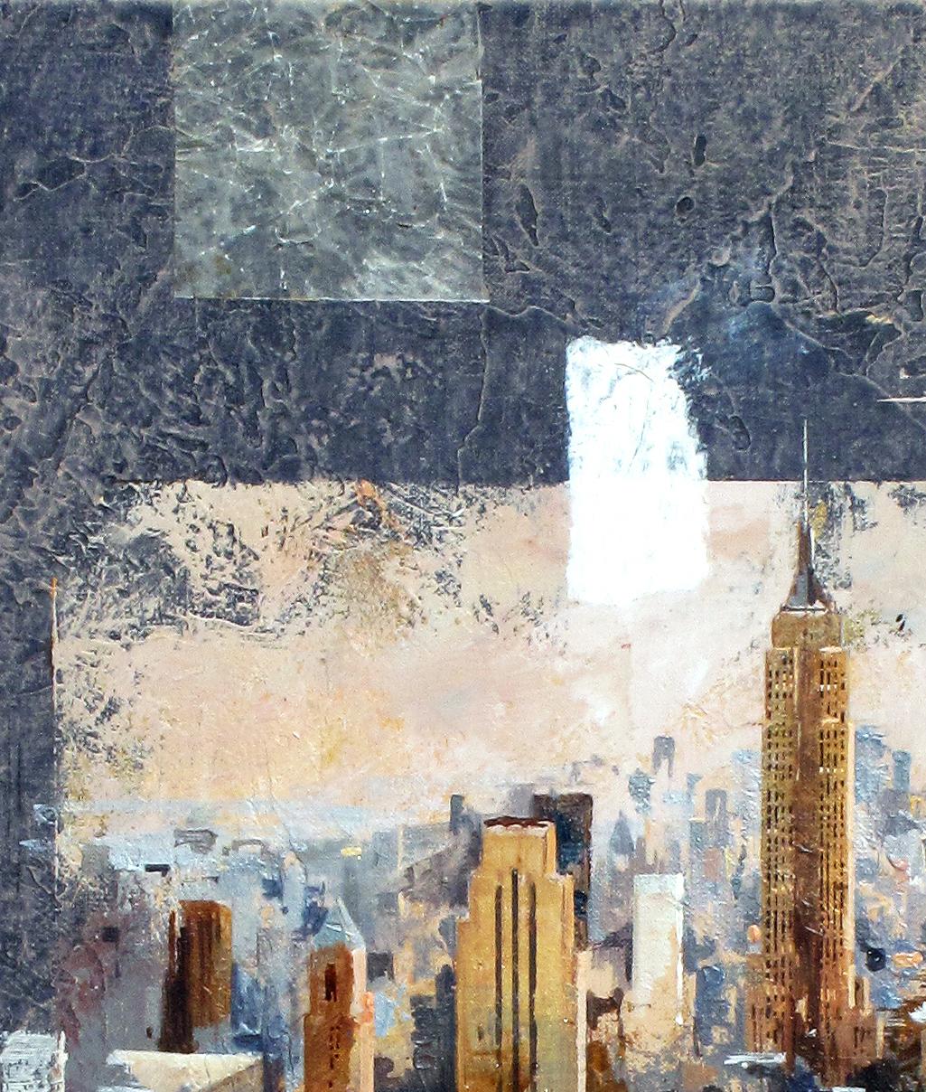 Klassische Manhattan-Ansicht – 21. Jahrhundert, Zeitgenössische, figurative Malerei (Grau), Figurative Painting, von Marti Bofarull