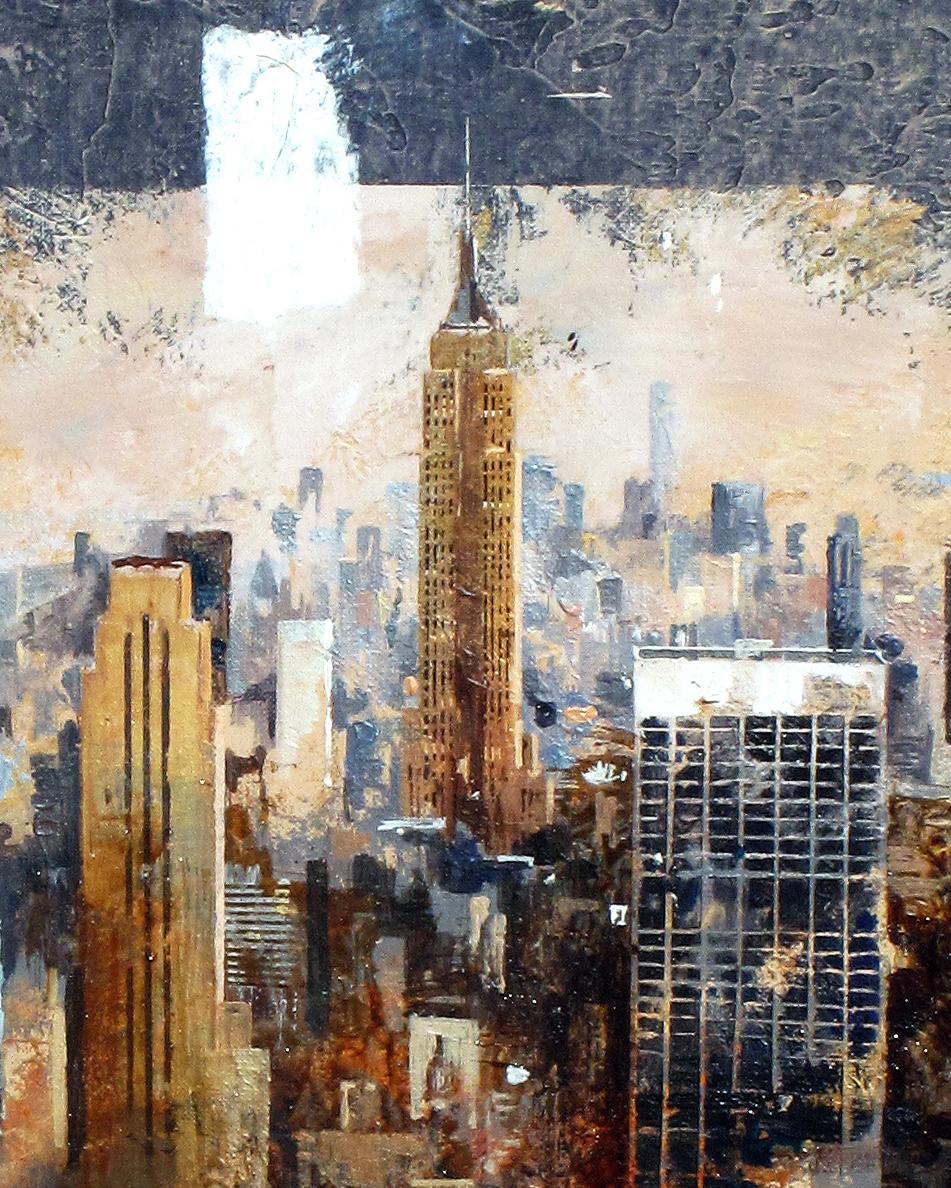 Classic Manhattan View - 21st Century, Contemporary, Figurative Painting For Sale 3