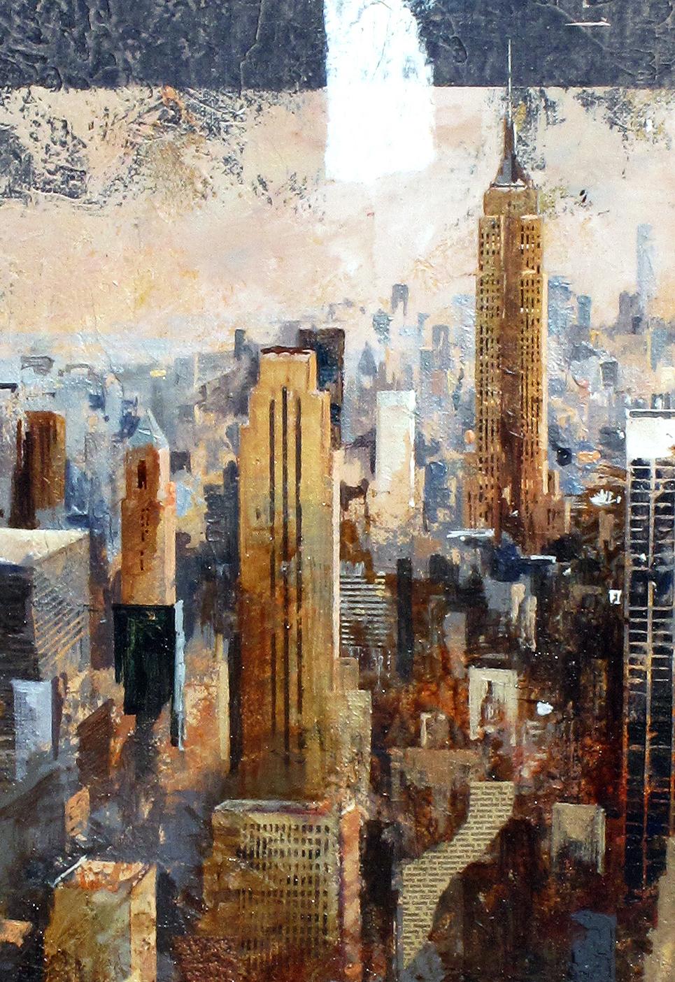 Classic Manhattan View - 21st Century, Contemporary, Figurative Painting For Sale 5