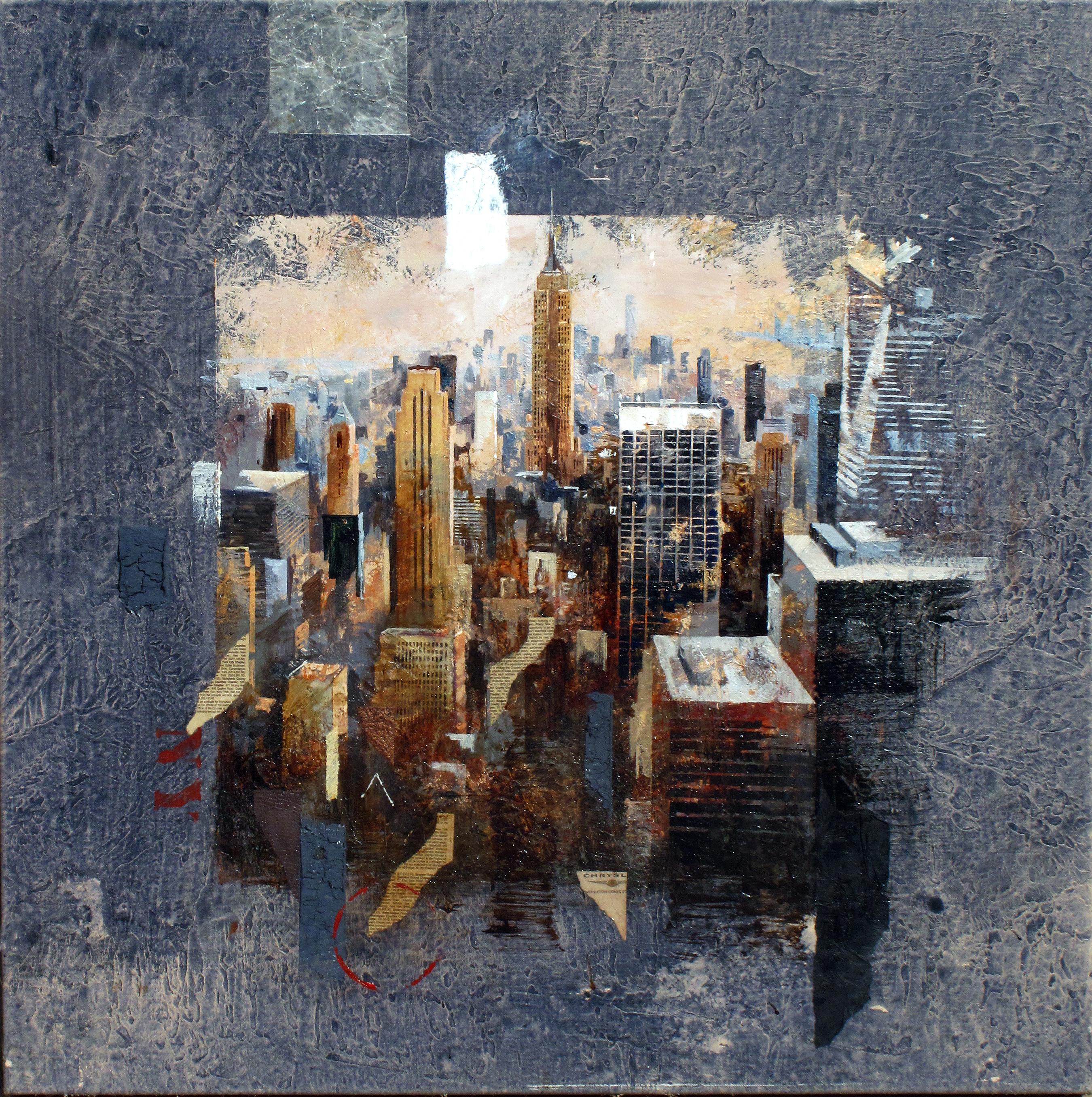 Figurative Painting de Marti Bofarull - Vista clásica de Manhattan - Siglo XXI, Contemporáneo, Pintura figurativa
