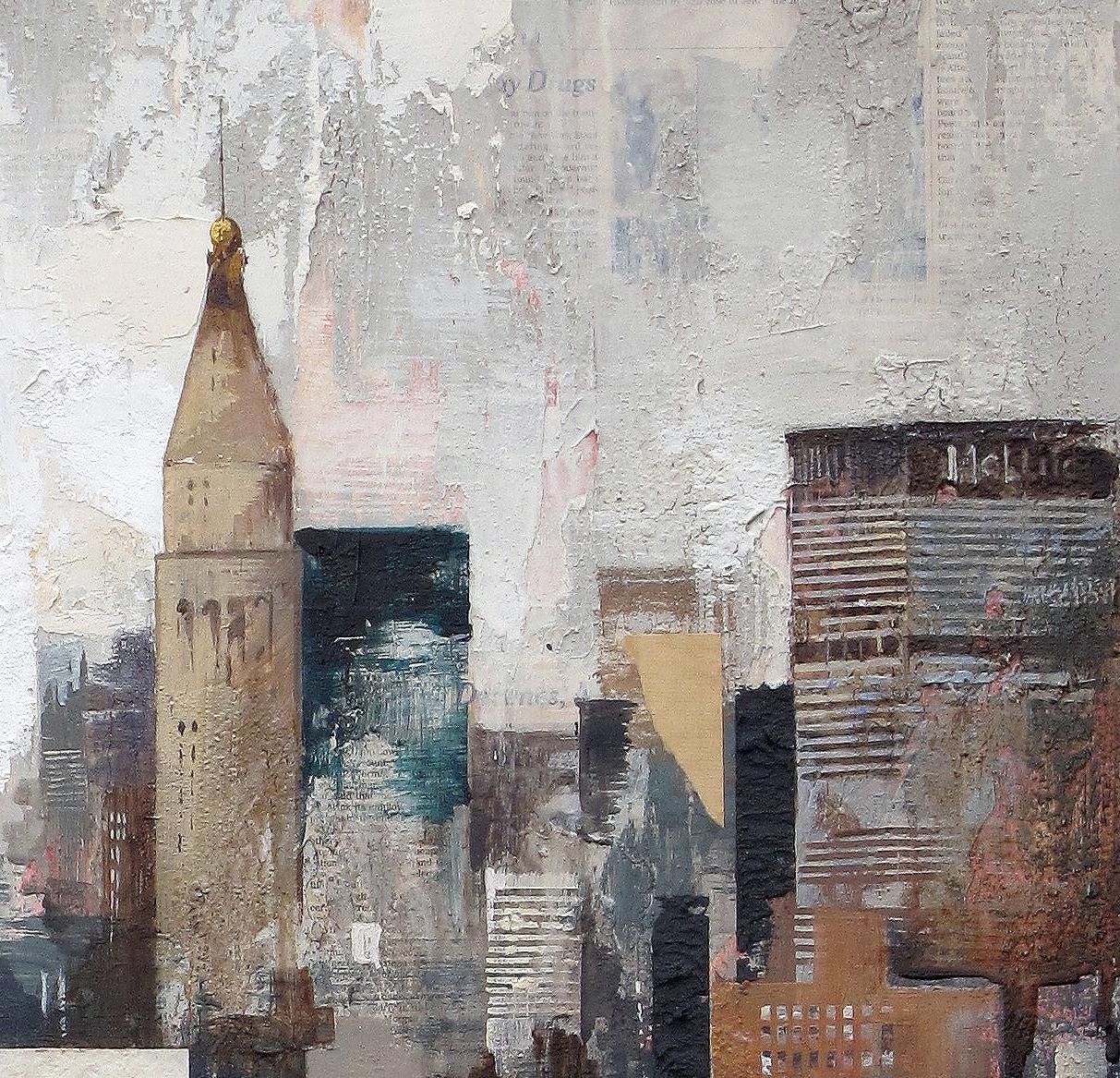 Collage under Manhattan - 21st Century, Contemporary, Figurative Painting For Sale 1