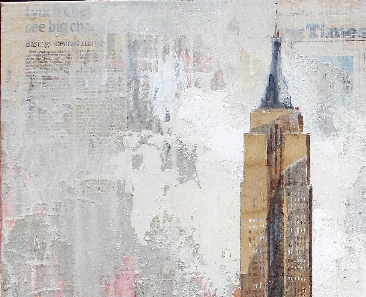 Collage under Manhattan - 21st Century, Contemporary, Figurative Painting For Sale 2
