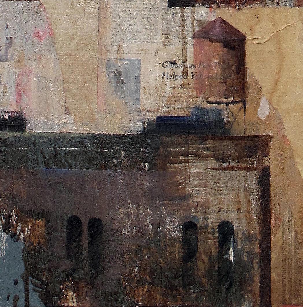 Collage under Manhattan - 21st Century, Contemporary, Figurative Painting For Sale 3