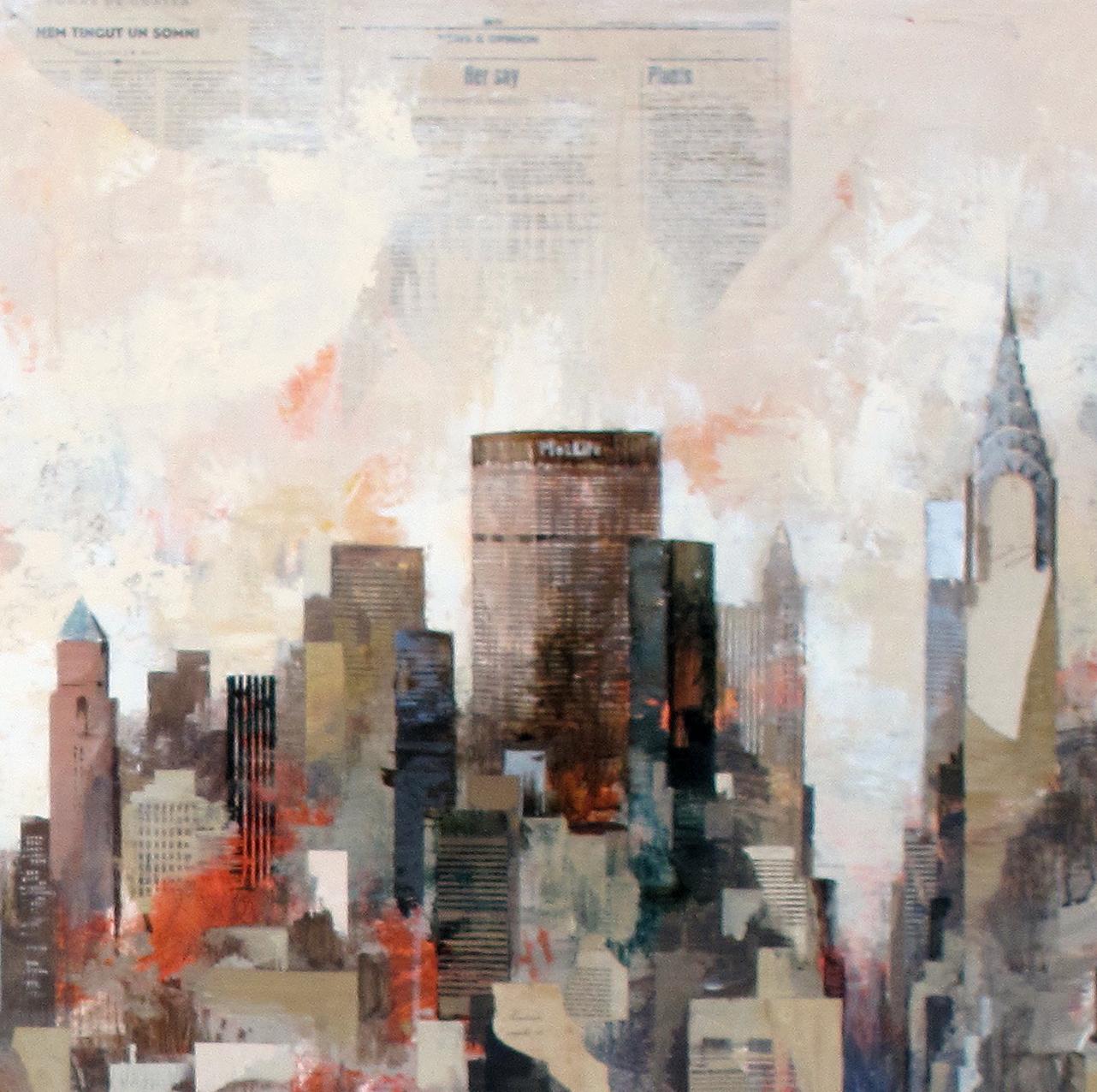 Manhattan Life's - 21st Century, Contemporary, Figurative Painting, Mixed Media For Sale 4