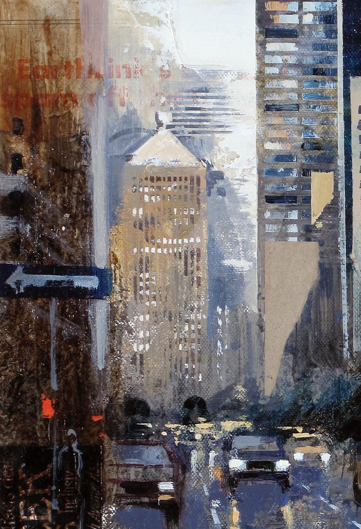 Park Av. - 21st Century, Contemporary, Figurative Painting, Mixed Media For Sale 1