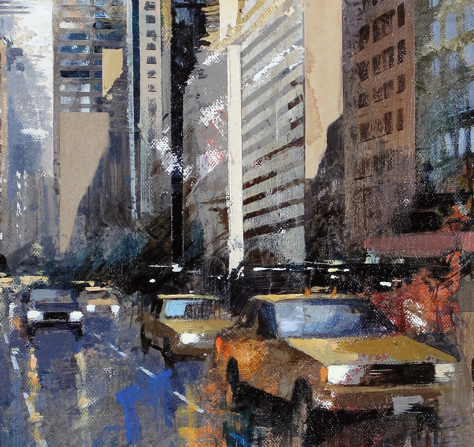 Park Av. - 21st Century, Contemporary, Figurative Painting, Mixed Media For Sale 3