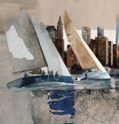 Sailing In Manhattan - 21st Century, Contemporary, Figurative Painting