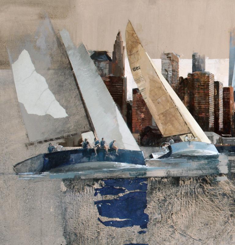 Navegando En Manhattan - Siglo XXI, Contemporáneo, Pintura Figurativa - Painting de Marti Bofarull