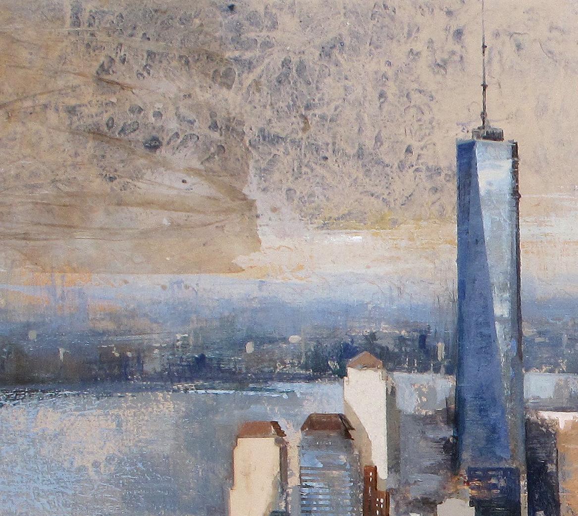 South Manhattan - 21st Century, Contemporary, Figurative Painting, Mixed Media For Sale 1
