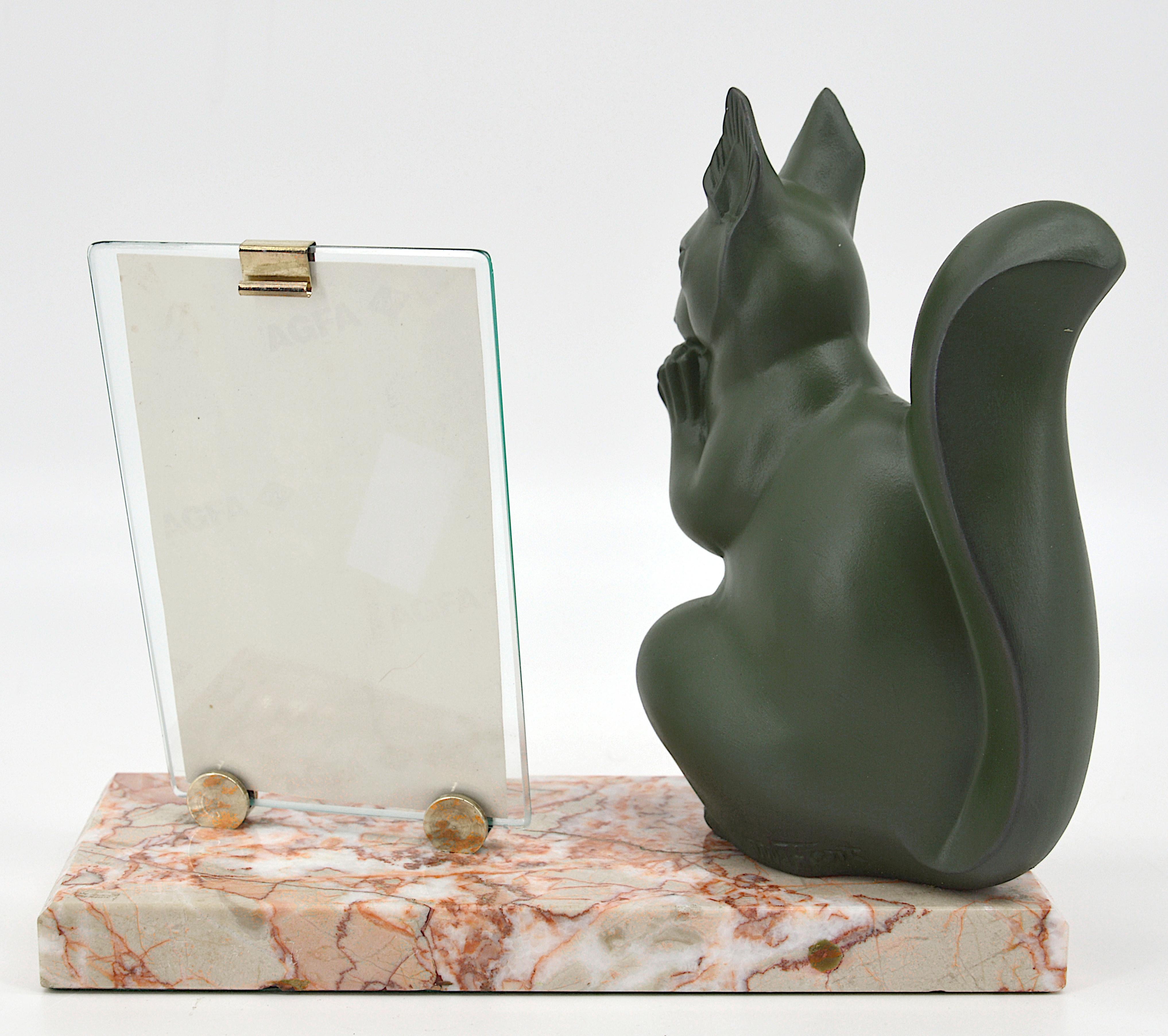 Marti Font Art Deco Squirrel Photo Frame, 1920 In Excellent Condition In Saint-Amans-des-Cots, FR
