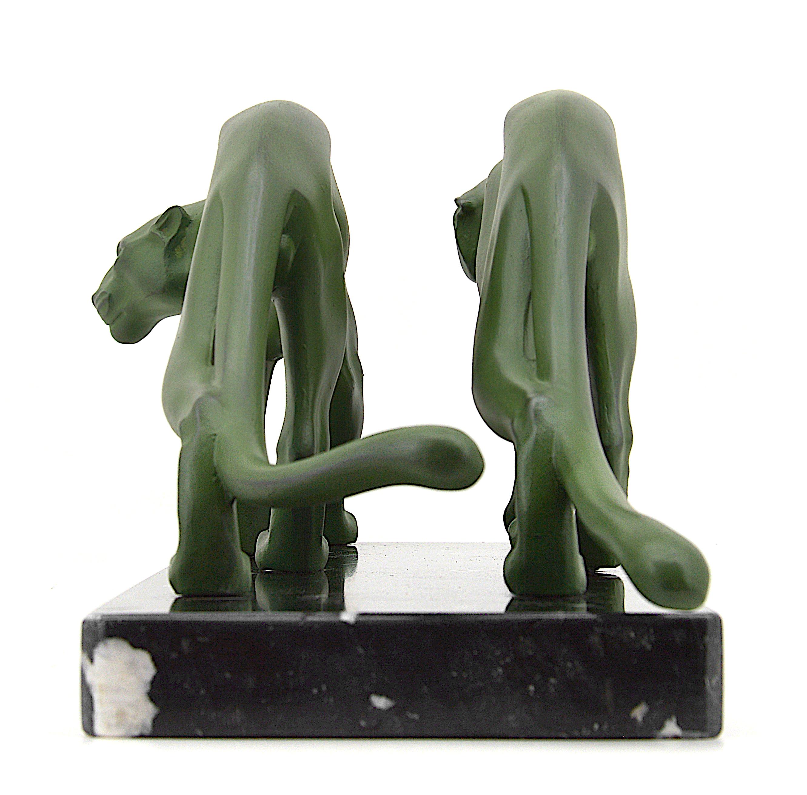 Marti Font French Art Deco Panther Couple Sculpture, 1930s 1