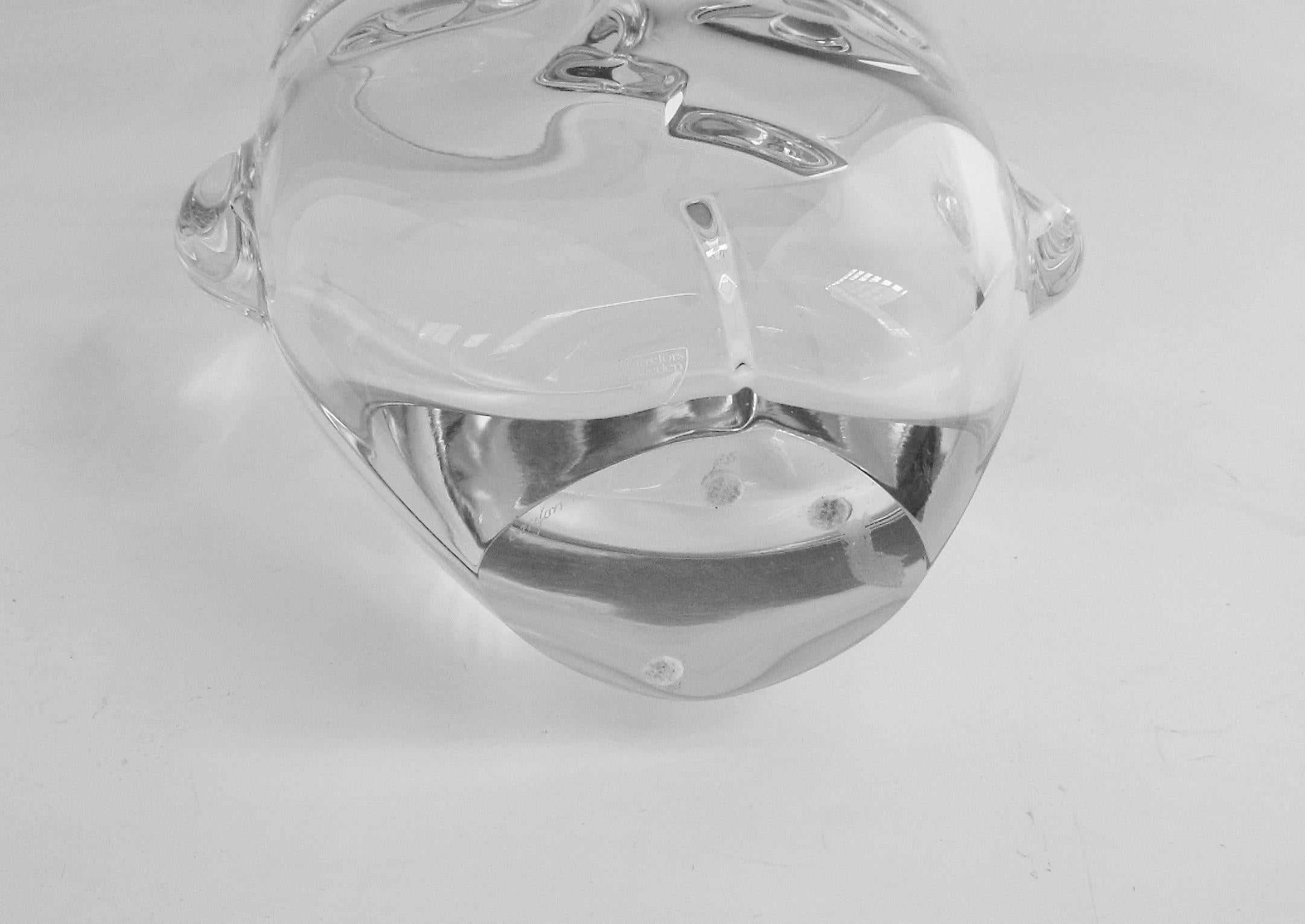Vase en verre transparent Marti Rytkonen pour Orrefors Suède en vente 2
