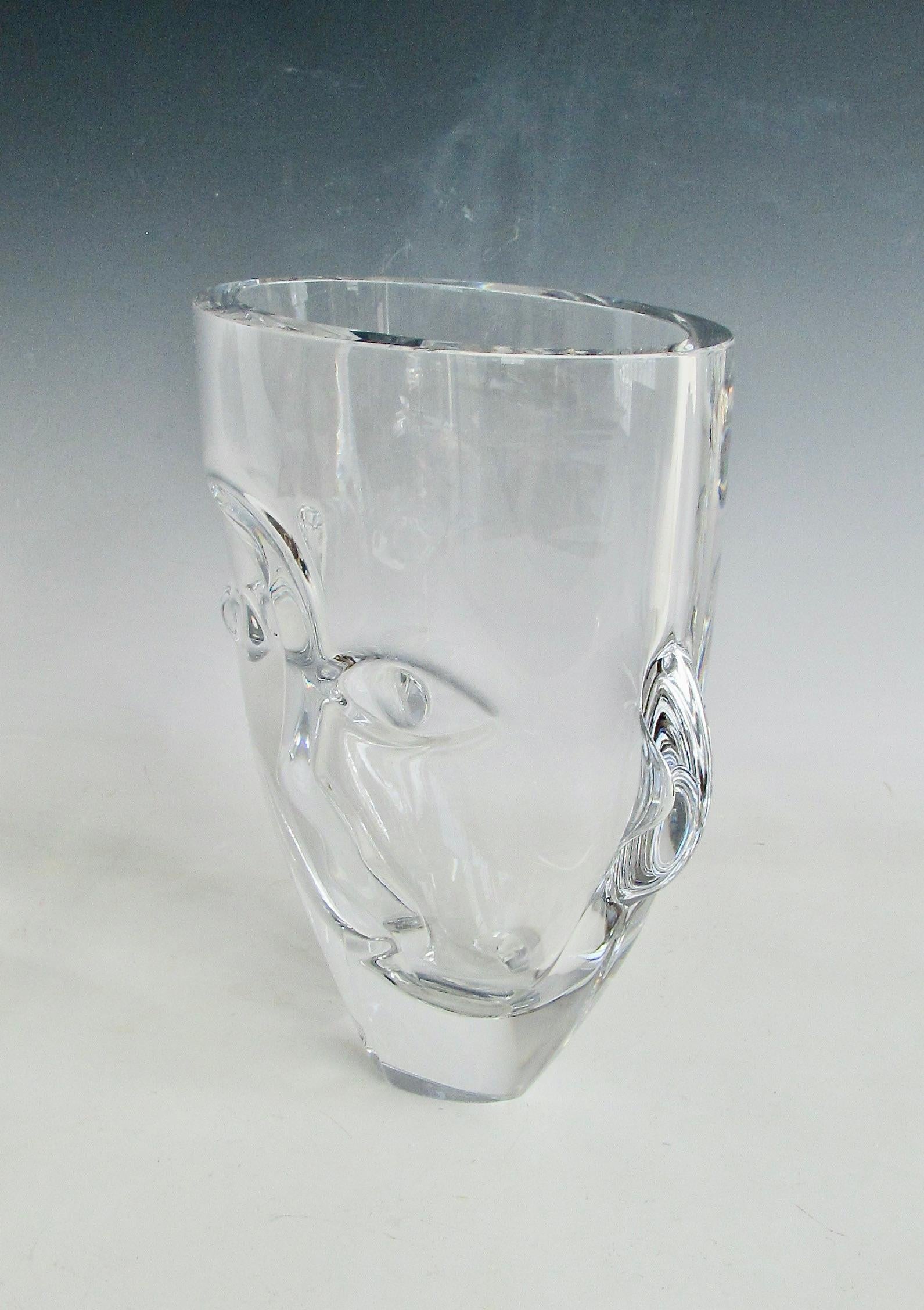 Vase en verre transparent Marti Rytkonen pour Orrefors Suède Bon état - En vente à Ferndale, MI