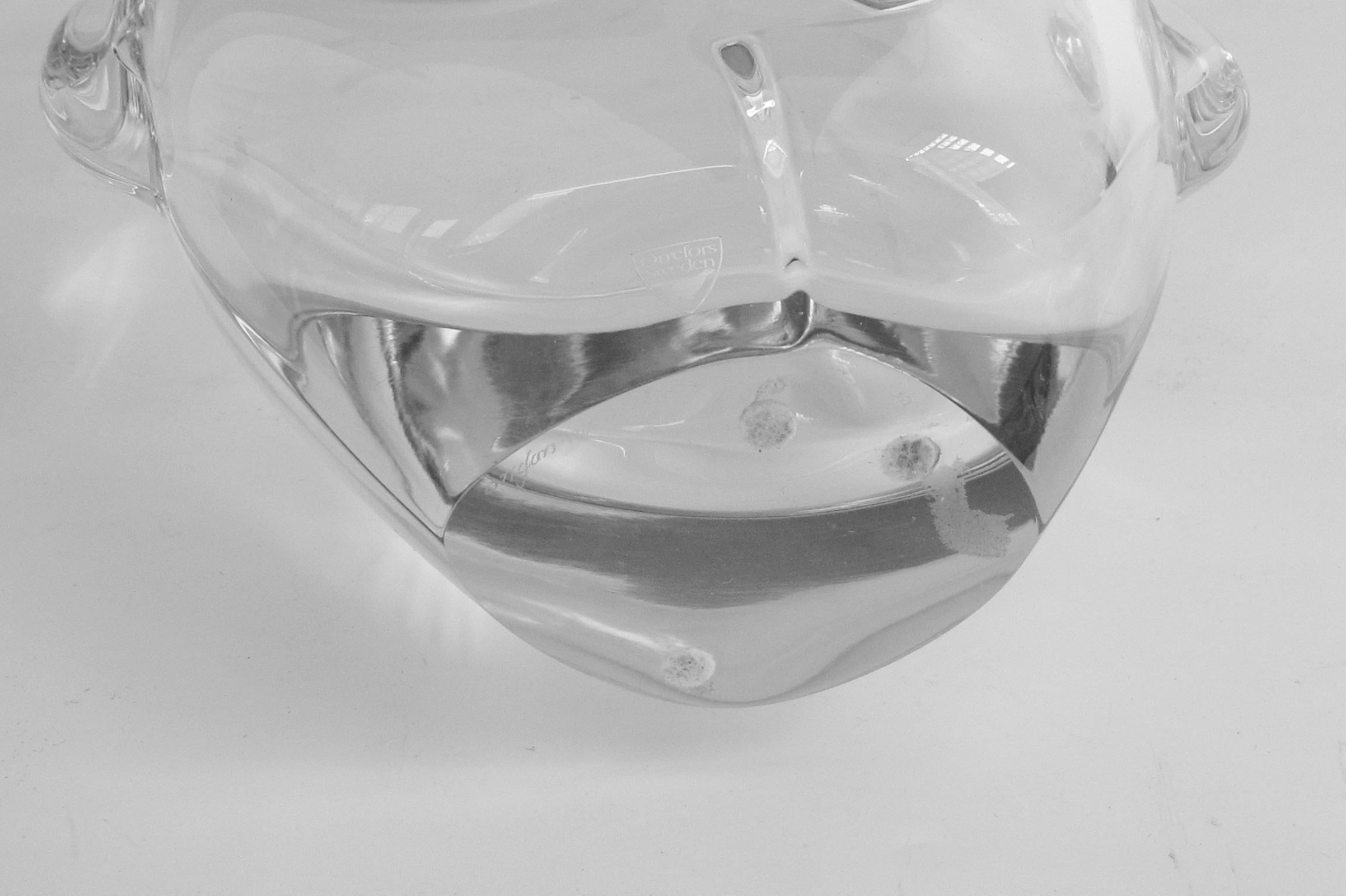 Vase en verre transparent Marti Rytkonen pour Orrefors Suède en vente 1