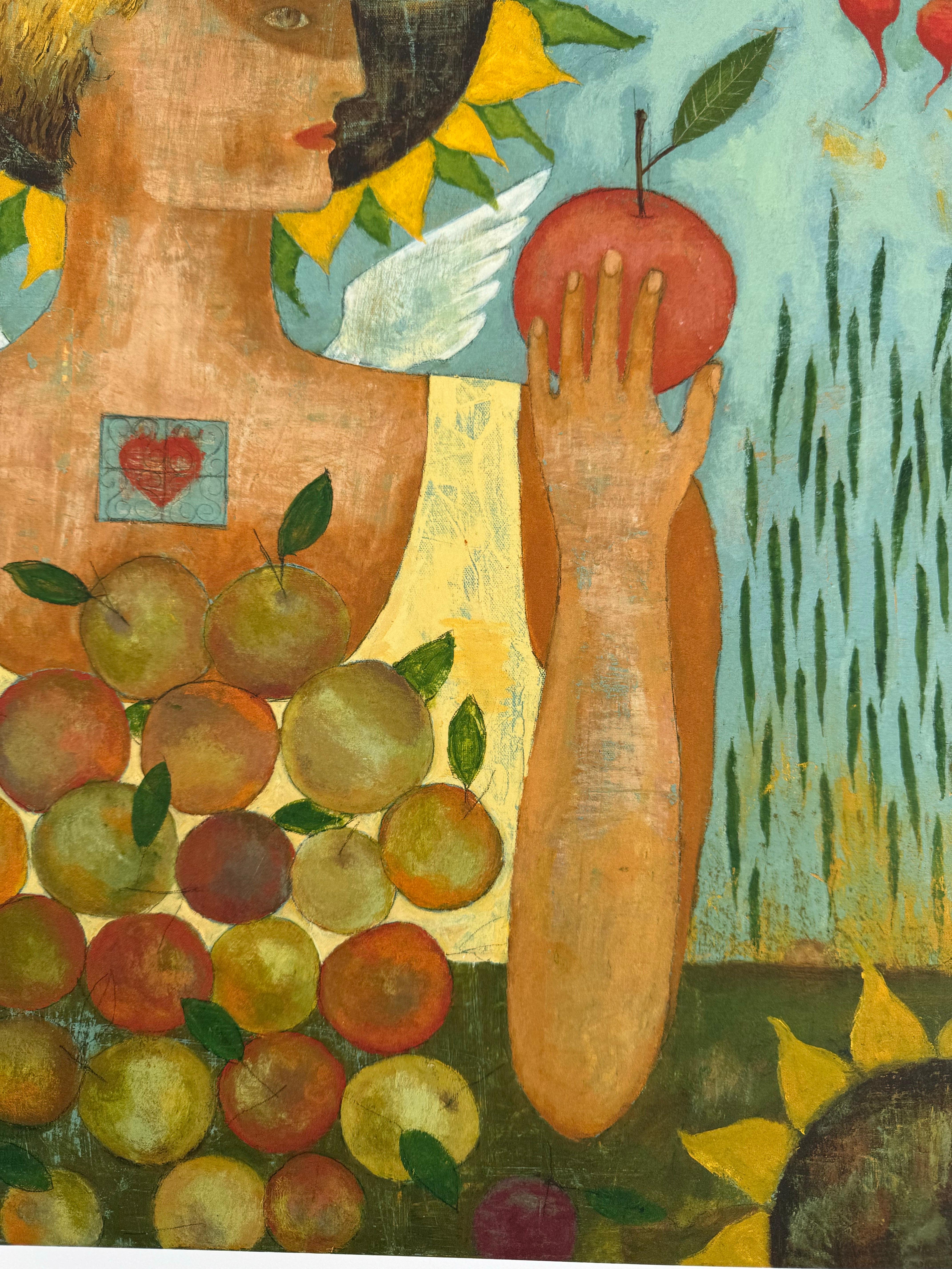 Ein detailreicher und skurriler Großformatdruck der kalifornischen Künstlerin Marti Somers, die für ihre poetischen, ökologisch ausgerichteten visuellen Erzählungen bekannt ist.
Dieses Werk mit dem Titel 