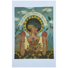 Marti Somers - "The Saintly Organic Farmer" - Grande estampe d
art populaire contemporain
