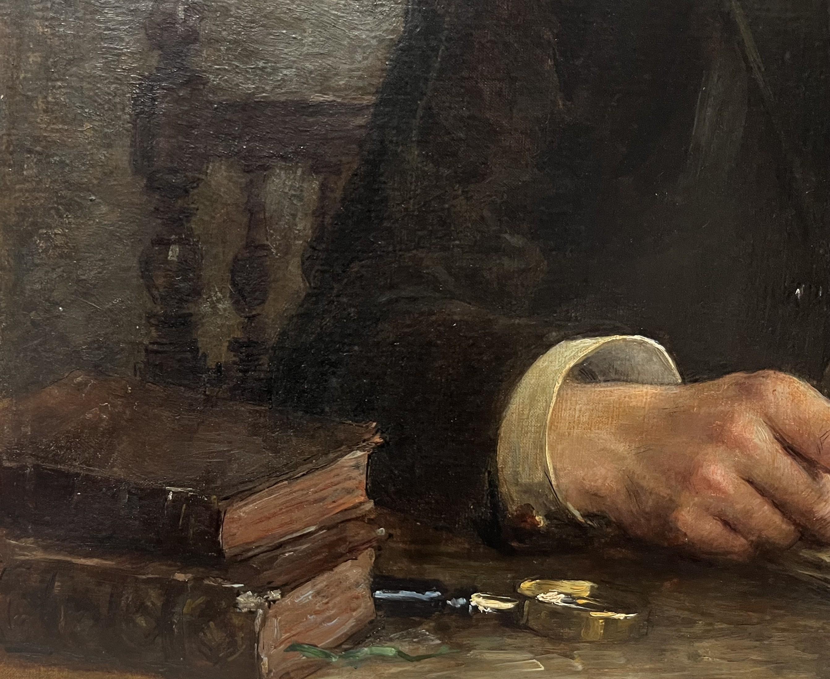 Martial Hupé, Ritratto di uomo, 1920 olio su tela, firmato e datato in vendita 4