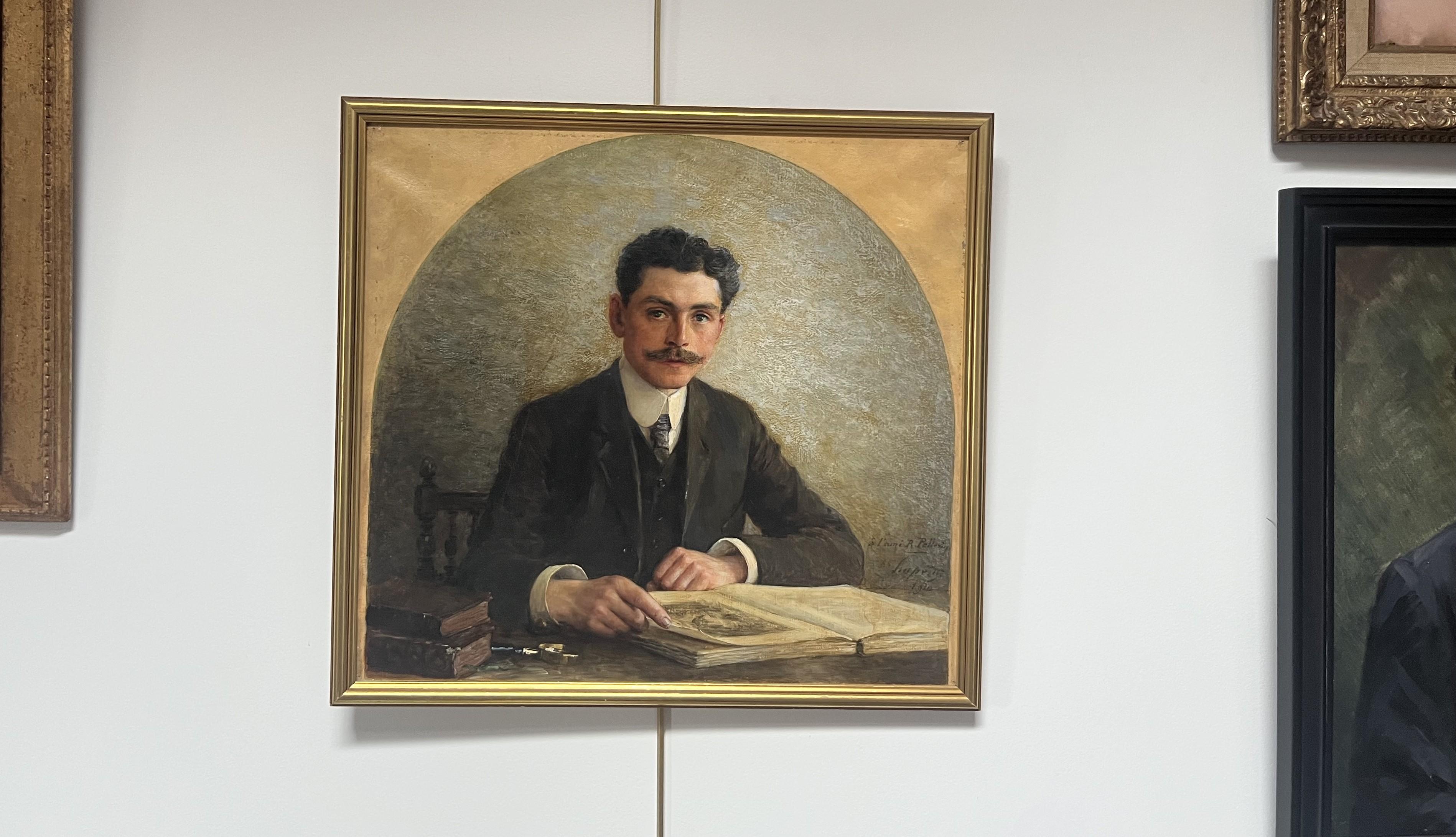 Martial Hupé, Ritratto di uomo, 1920 olio su tela, firmato e datato in vendita 6