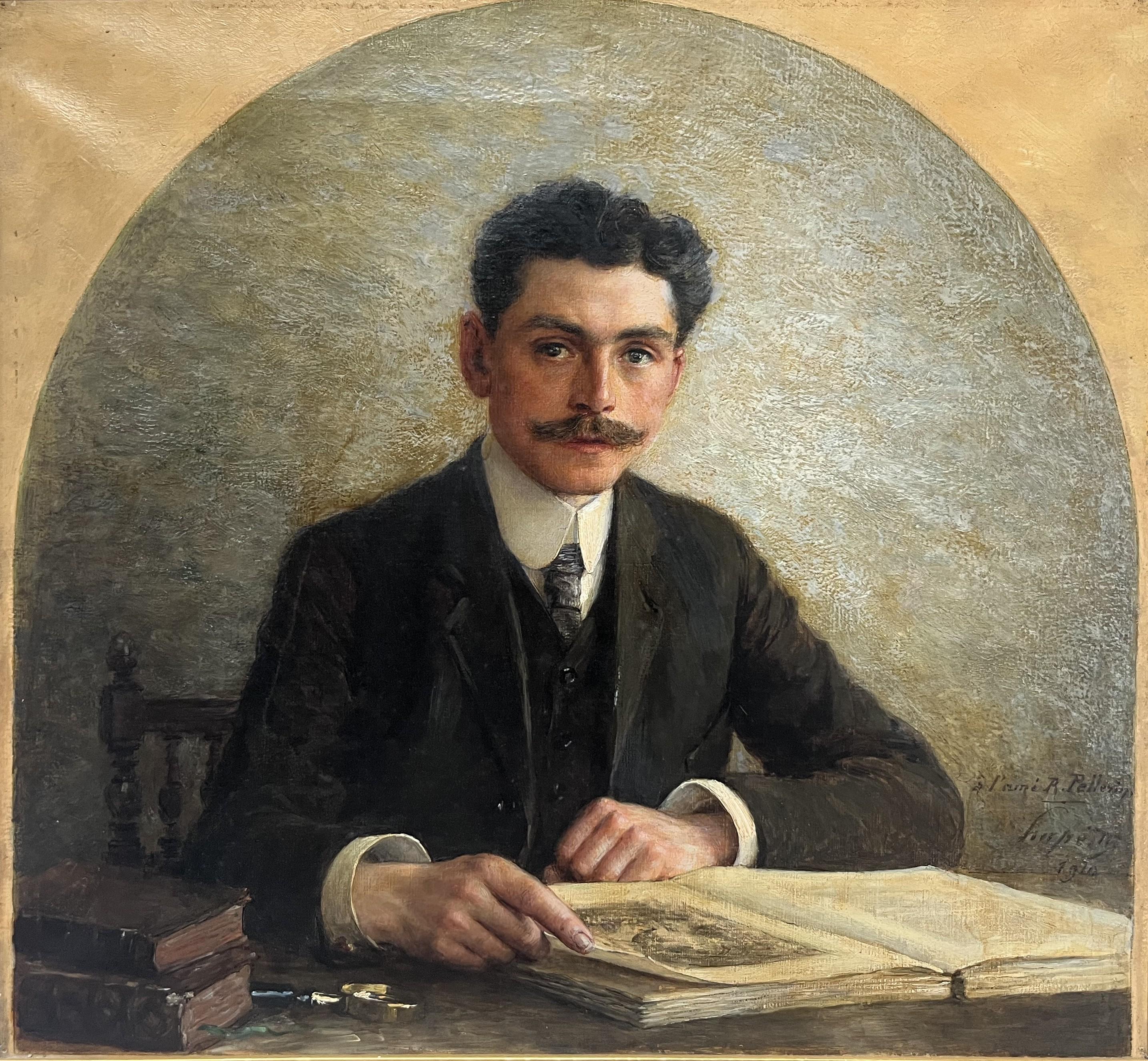 Martial Hupé, Porträt eines Mannes, 1920 Öl auf Leinwand, signiert und datiert