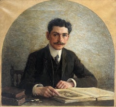 Martial Hupé, Porträt eines Mannes, 1920 Öl auf Leinwand, signiert und datiert