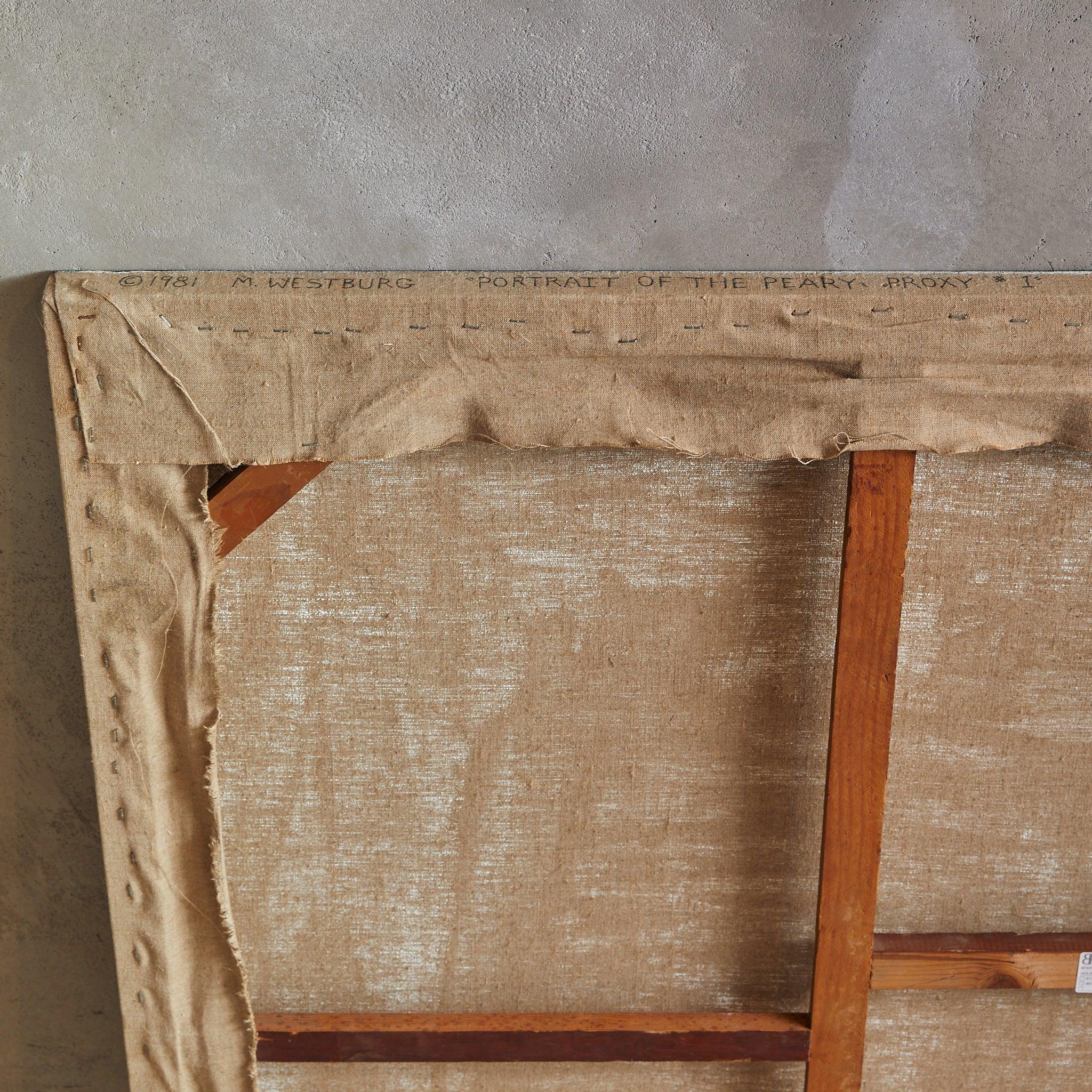 Martial Westburg, Portrait of The Peary Proxy #1, Oil on Canvas Painting, 1981 im Angebot 4