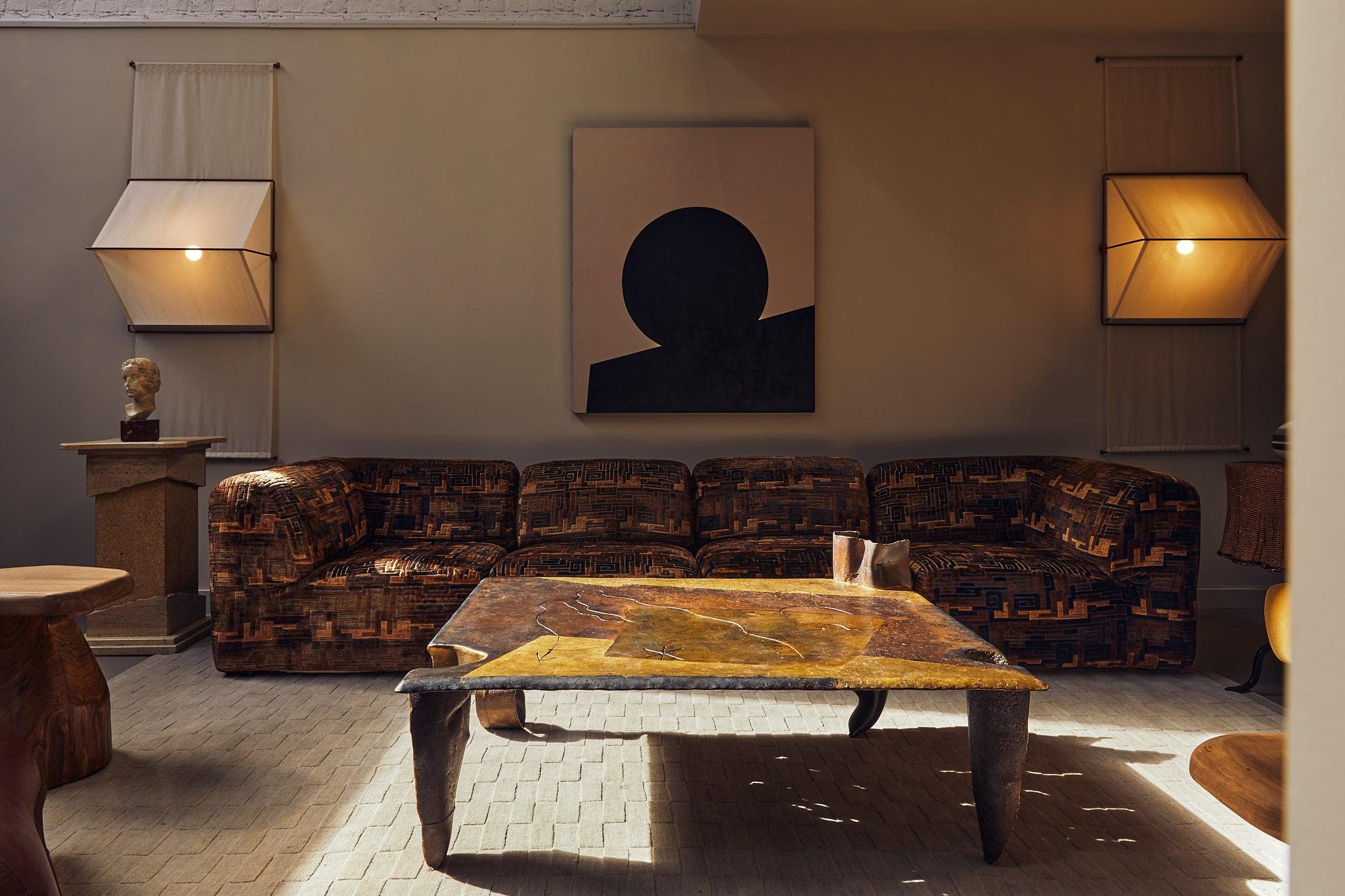 A 1981 oil on canvas titled Portrait of a Peary Proxy #1 by listed New York artist Martial Westburg aka Ray Rodrique (20th century). The work, number one in a series of four, reflects Westburg’s obsession with the Arctic explorer Robert Peary, best