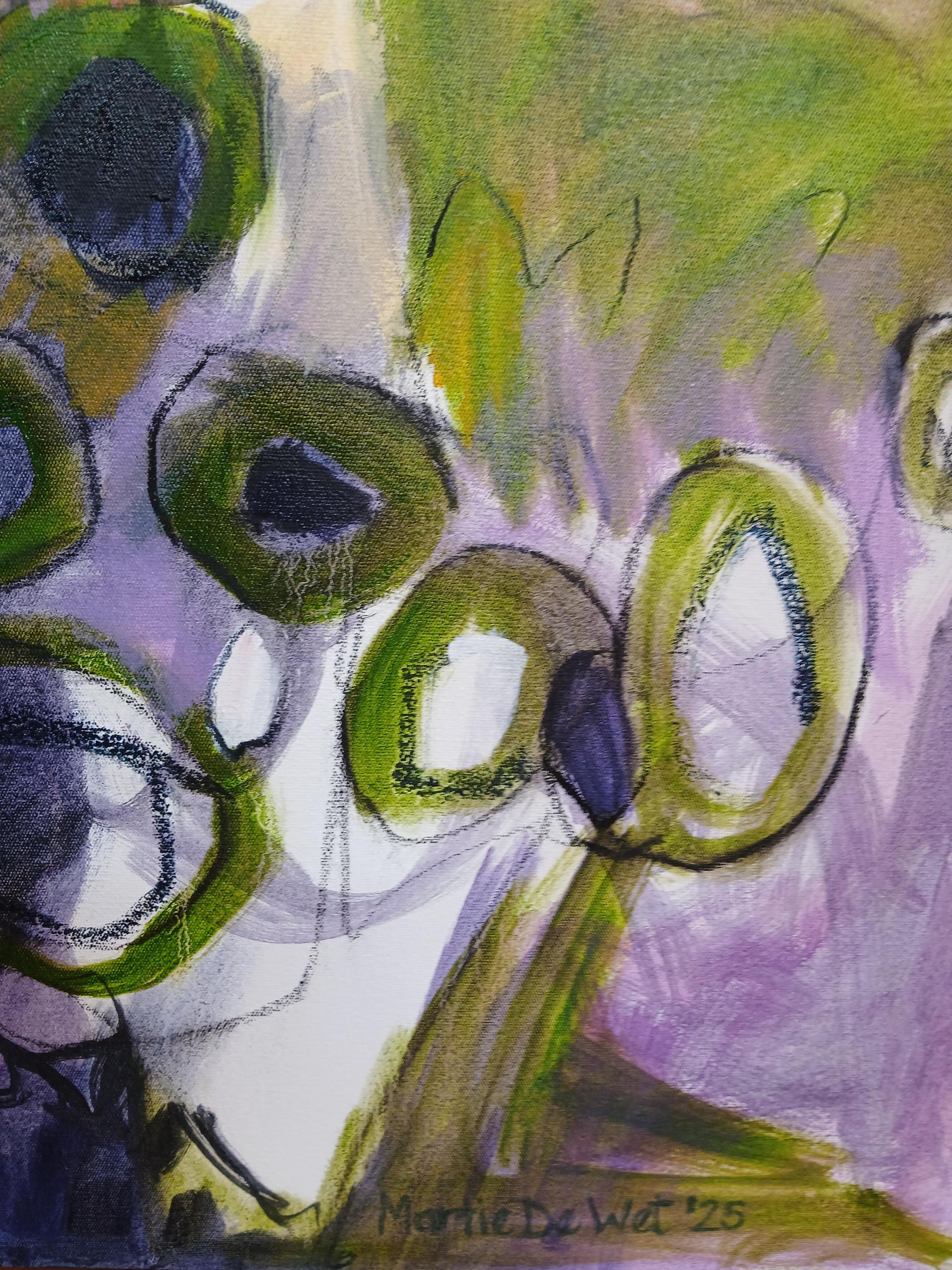 Grande peinture abstraite colorée à l'huile sur toile avec des tons floraux en vente 3