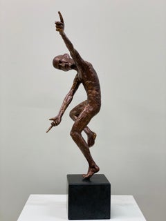 Dancer IX- 21st Century Contemporary Bronze Sculpture of a Male Nude Dancer