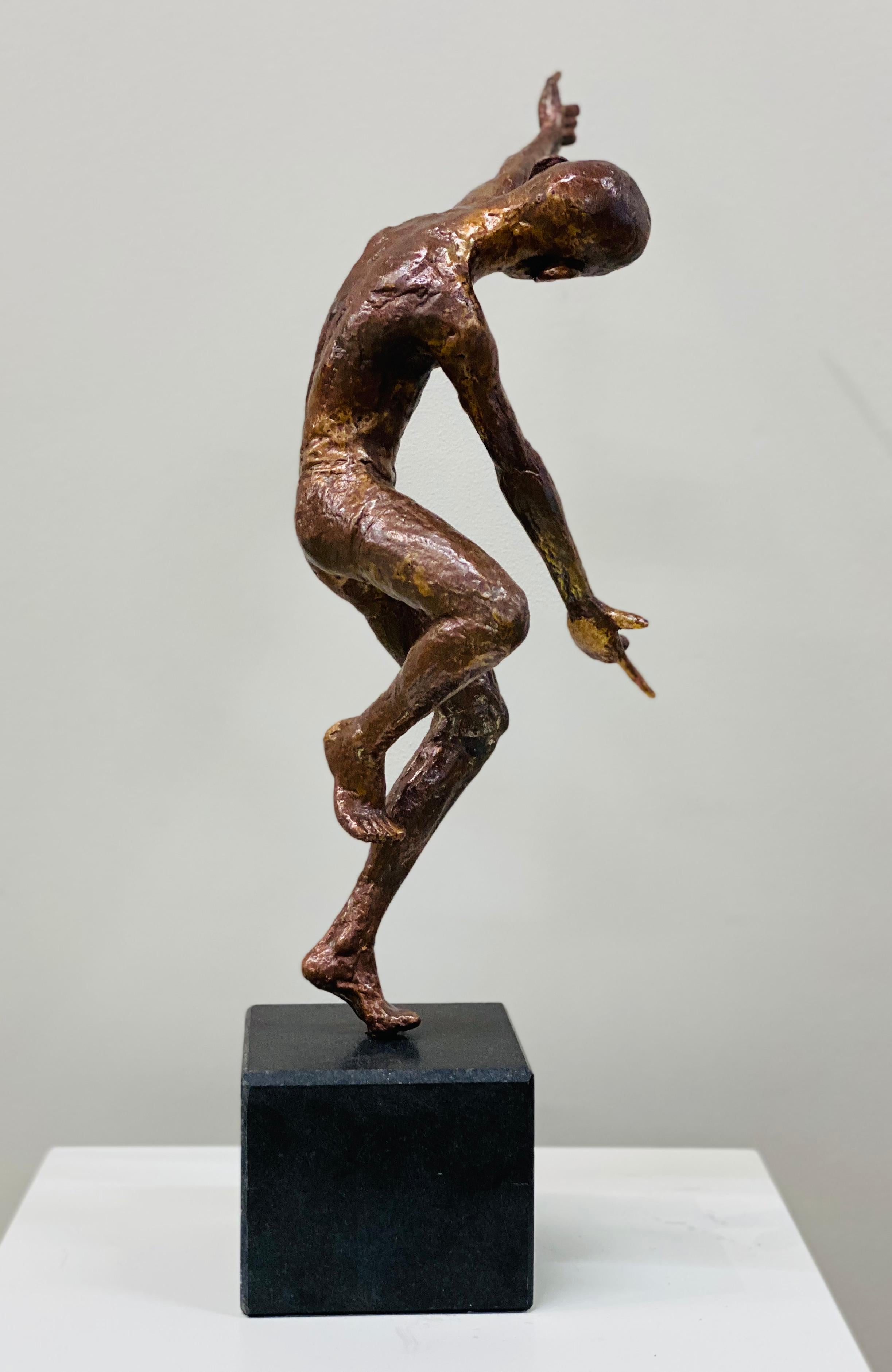 Diese Skulptur wurde vom niederländischen Künstler Martijn Soontiens aus Bronze gefertigt.   Die Skulptur steht auf einem Sockel aus Naturstein.

Bei seinen männlichen Tanzskulpturen geht es um Bewegung und Bewegung. Der Künstler Martijn Soontiens