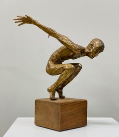 Dancer VII- 21st Century Bronze Sculpture of a Male Nude Dancer