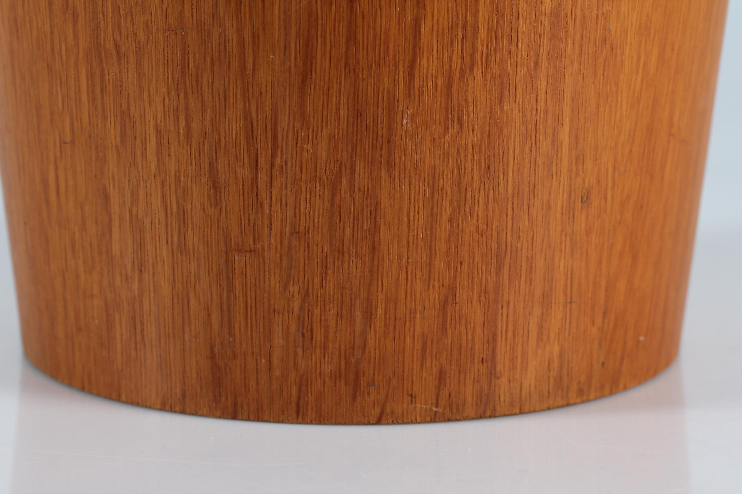 Mid-Century Modern Martin Aberg Conical Wastepaper Basket of Oak Veneer by Sevex Sweden Mid-Century