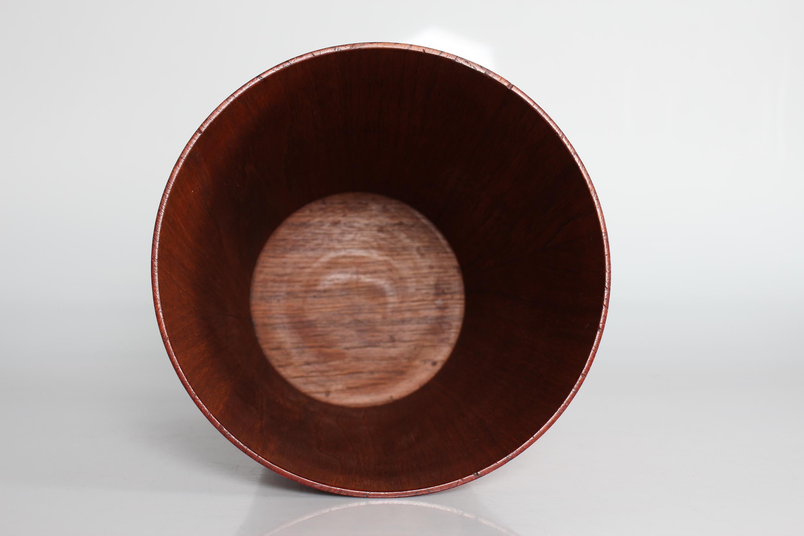 Martin Aberg Conical Wastepaper Basket of Teak Veneer, Servex Sweden Mid-century For Sale 3